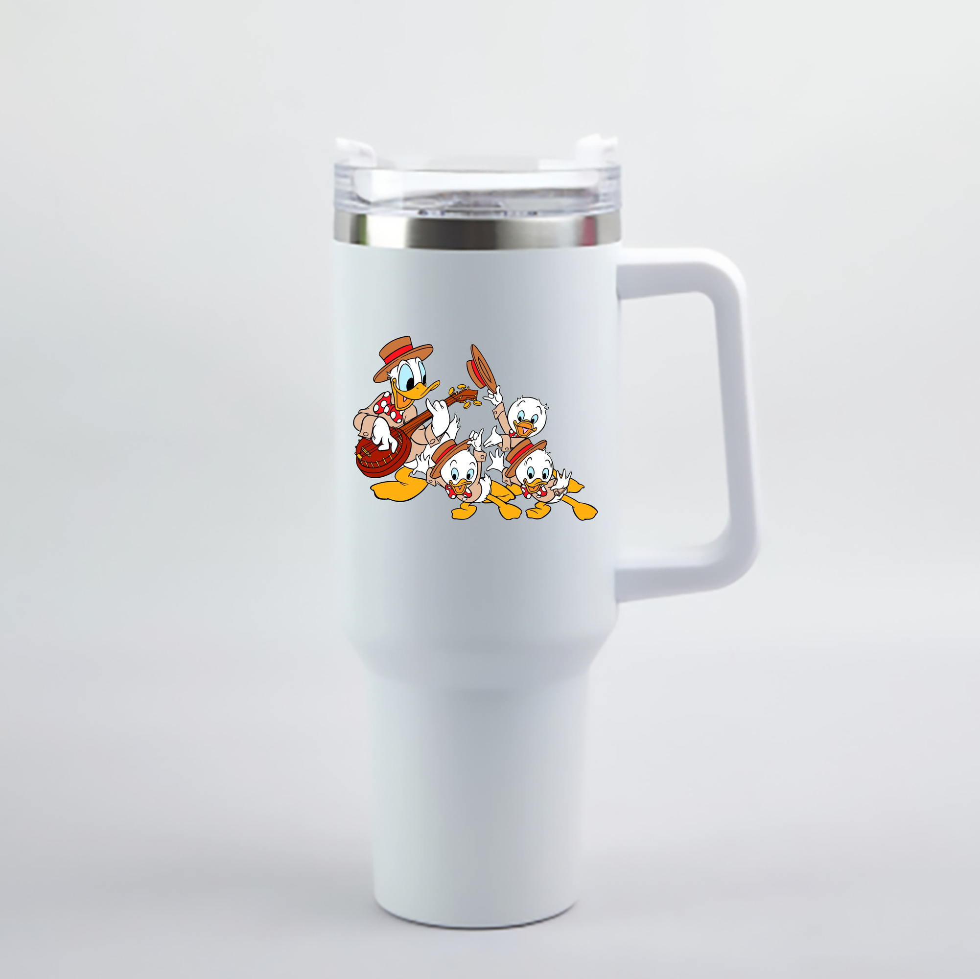 （画像用） ミッキーマウス Mickey Mouse 1200mL車用タンブラー - クリスタルステッカー（プラスチックストロー付き）