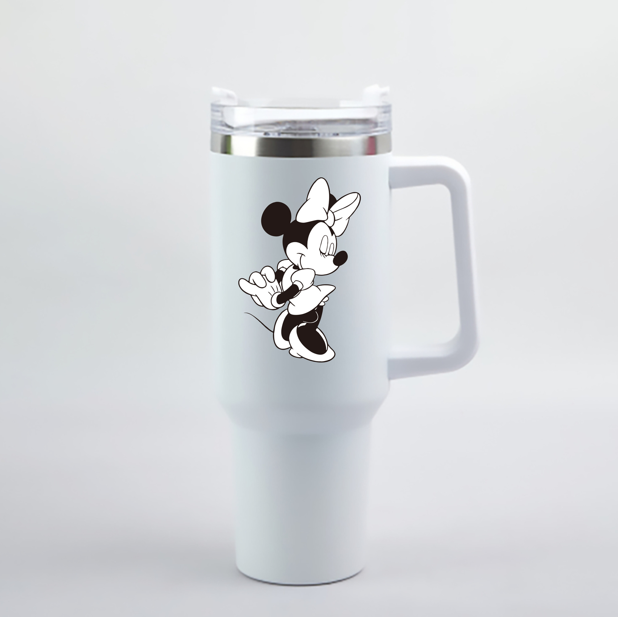 （画像用） ミッキーマウス Mickey Mouse 1200mL車用タンブラー - クリスタルステッカー（プラスチックストロー付き）