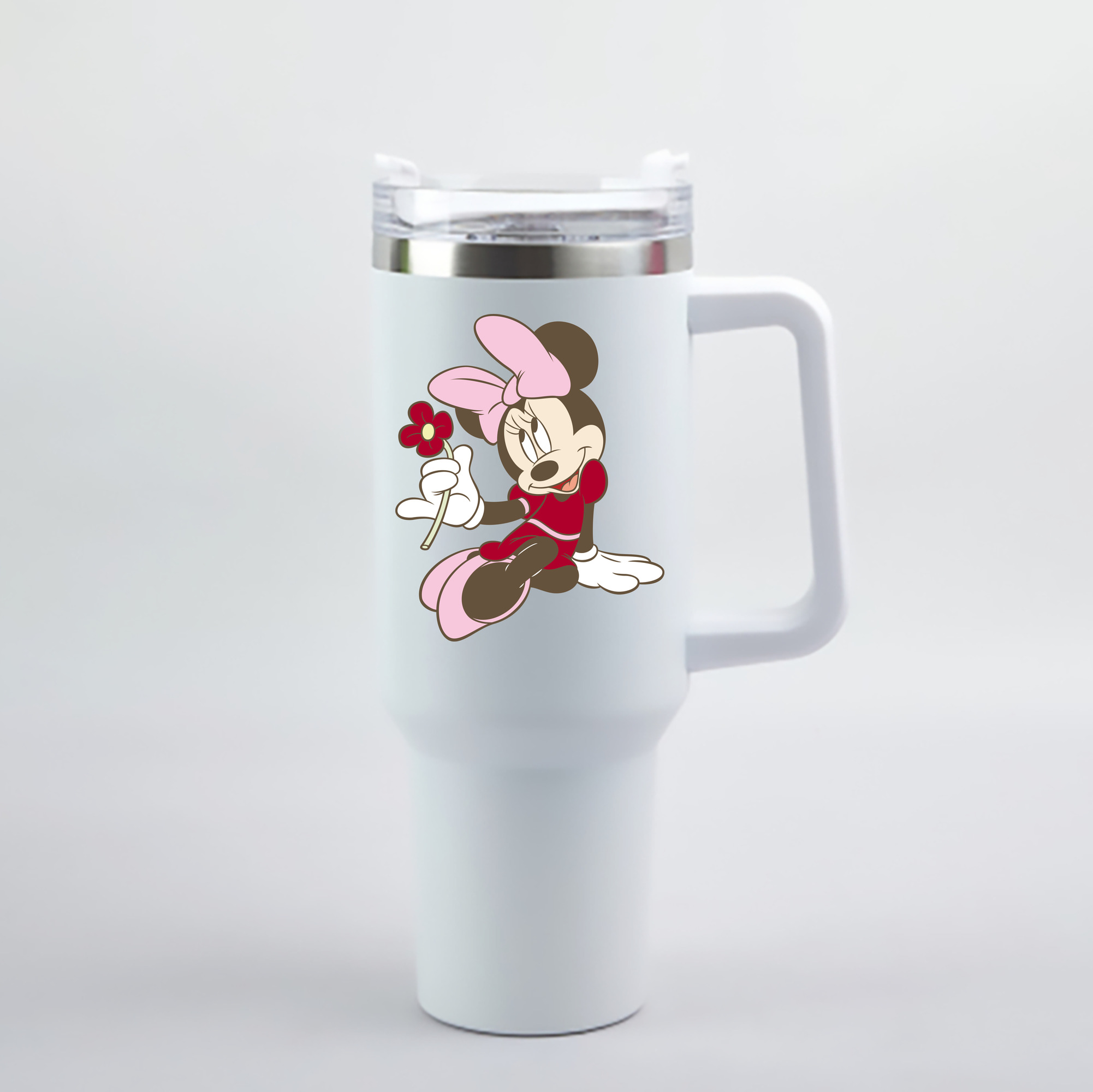 （画像用） ミッキーマウス Mickey Mouse 1200mL車用タンブラー - クリスタルステッカー（プラスチックストロー付き）