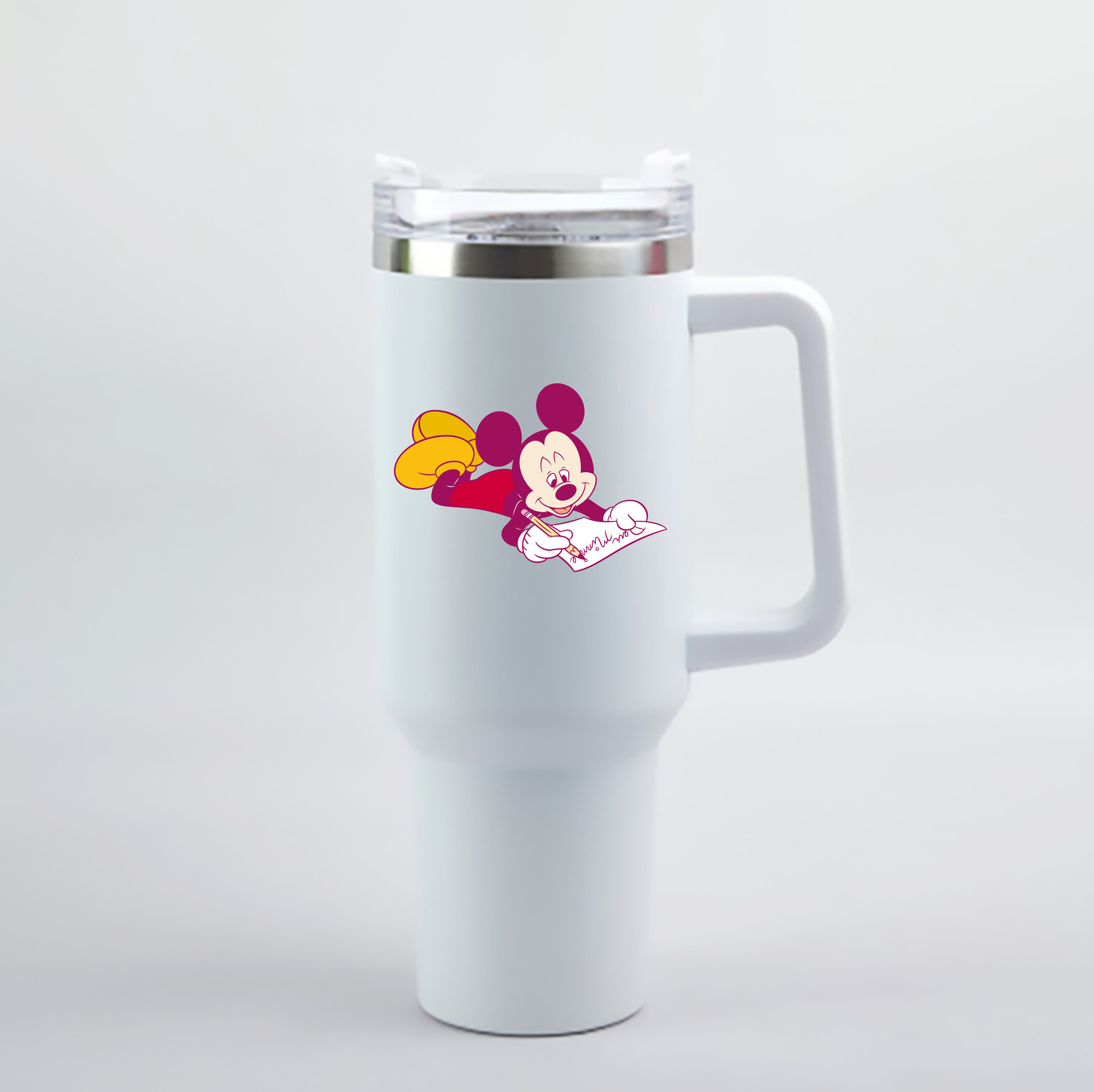 （画像用） ミッキーマウス Mickey Mouse 1200mL車用タンブラー - クリスタルステッカー（プラスチックストロー付き）