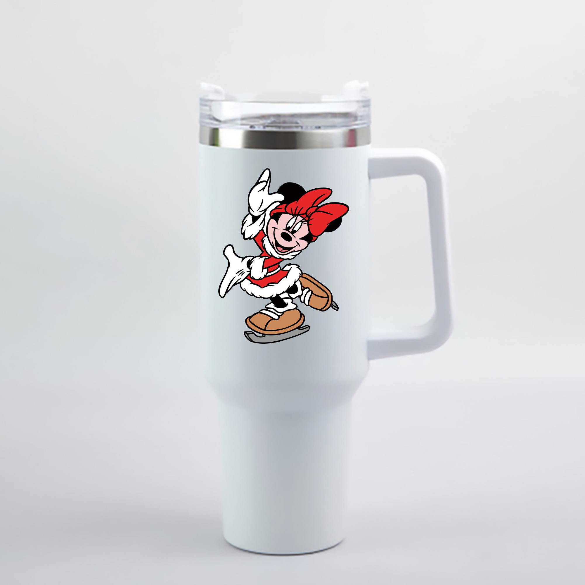 （画像用） ミッキーマウス Mickey Mouse 1200mL車用タンブラー - クリスタルステッカー（プラスチックストロー付き）
