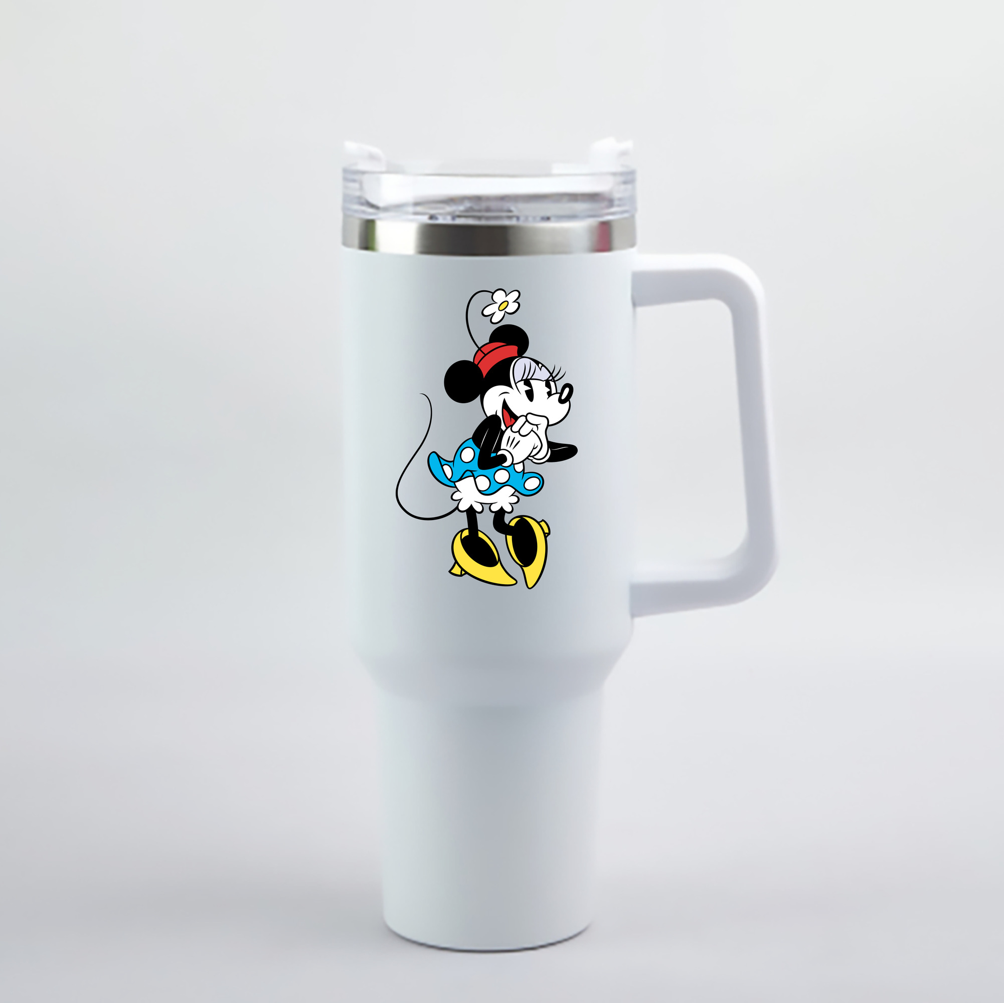 （画像用） ミッキーマウス Mickey Mouse 1200mL車用タンブラー - クリスタルステッカー（プラスチックストロー付き）