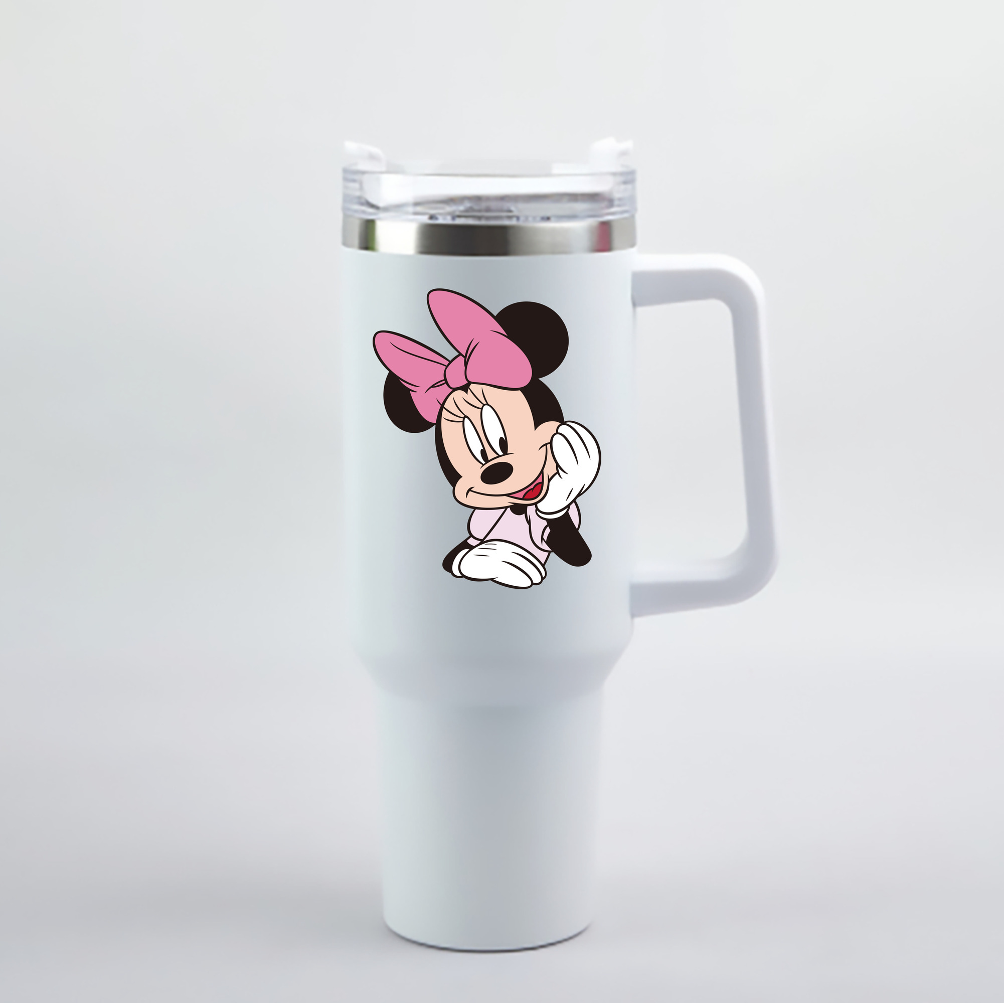（画像用） ミッキーマウス Mickey Mouse 1200mL車用タンブラー - クリスタルステッカー（プラスチックストロー付き）