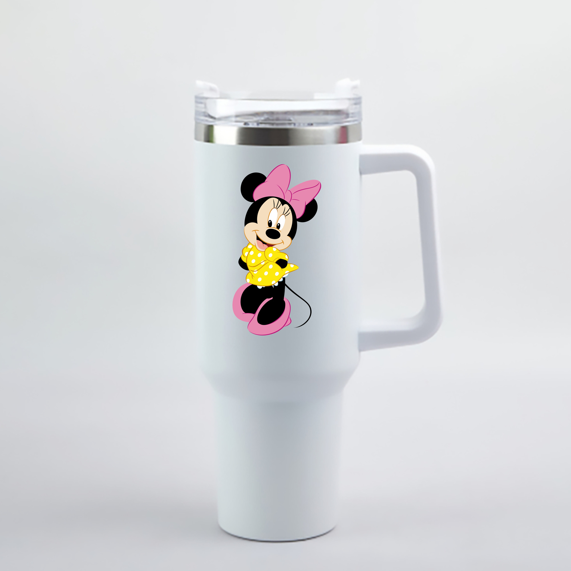 （画像用） ミッキーマウス Mickey Mouse 1200mL車用タンブラー - クリスタルステッカー（プラスチックストロー付き）