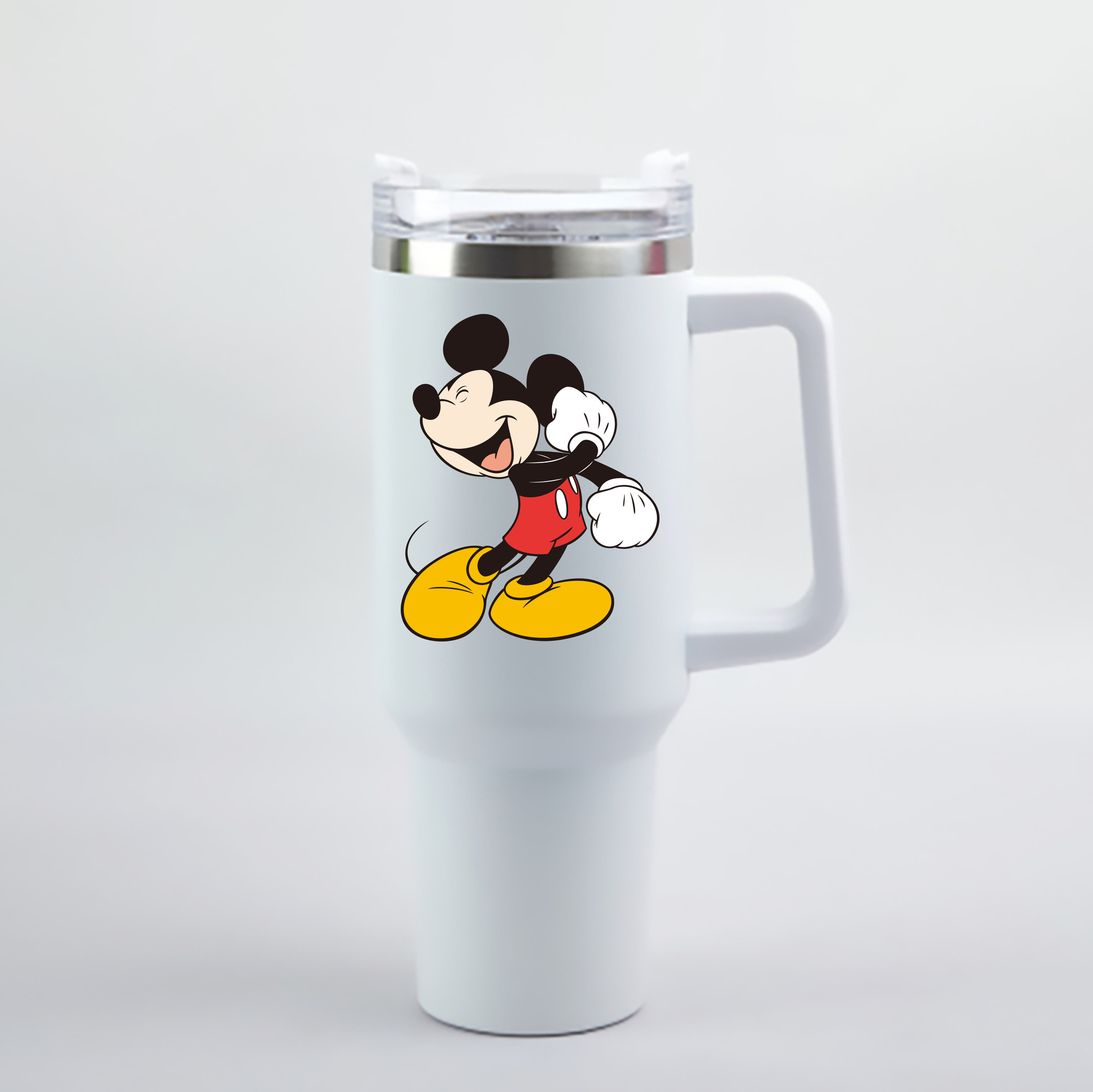 （画像用） ミッキーマウス Mickey Mouse 1200mL車用タンブラー - クリスタルステッカー（プラスチックストロー付き）