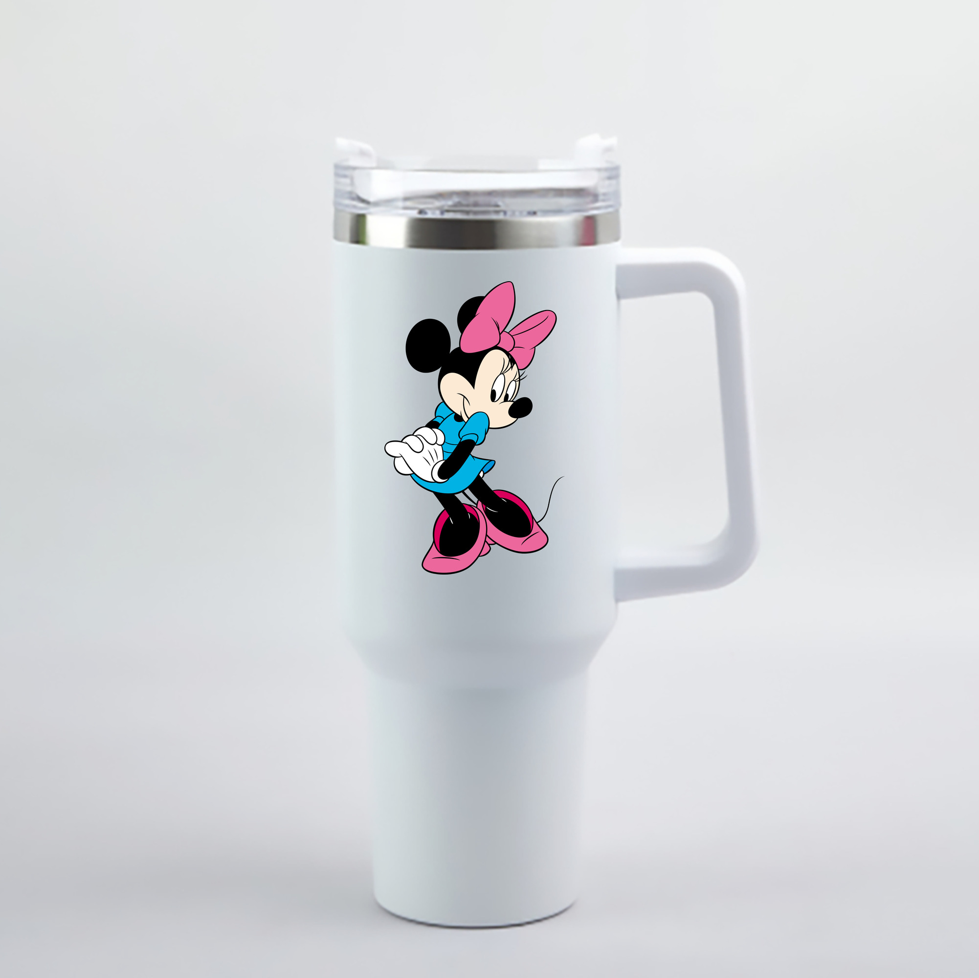 （画像用） ミッキーマウス Mickey Mouse 1200mL車用タンブラー - クリスタルステッカー（プラスチックストロー付き）