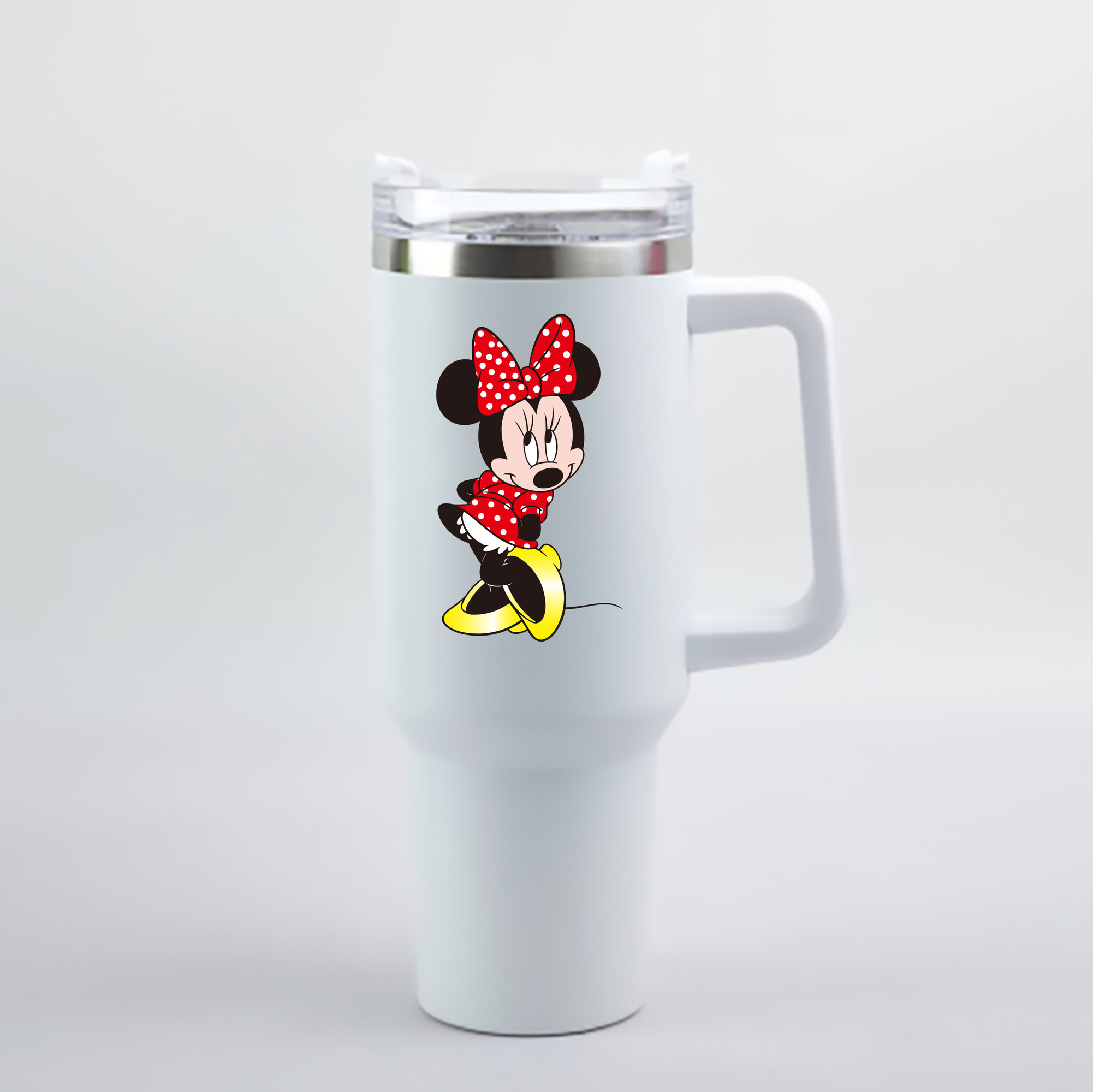 （画像用） ミッキーマウス Mickey Mouse 1200mL車用タンブラー - クリスタルステッカー（プラスチックストロー付き）