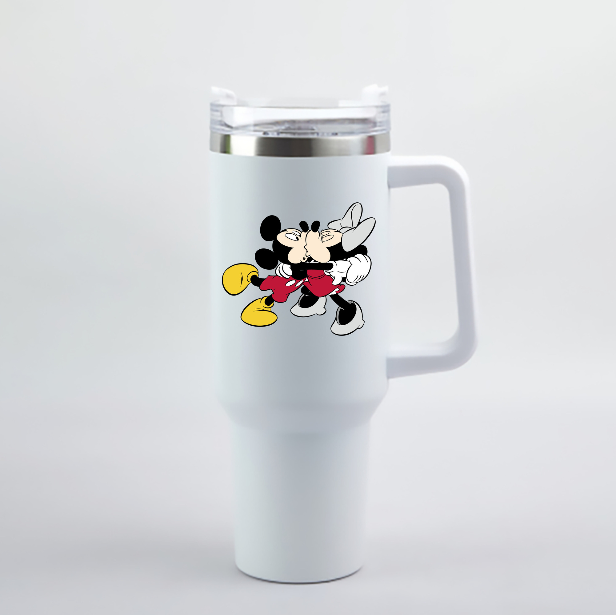 （画像用） ミッキーマウス Mickey Mouse 1200mL車用タンブラー - クリスタルステッカー（プラスチックストロー付き）