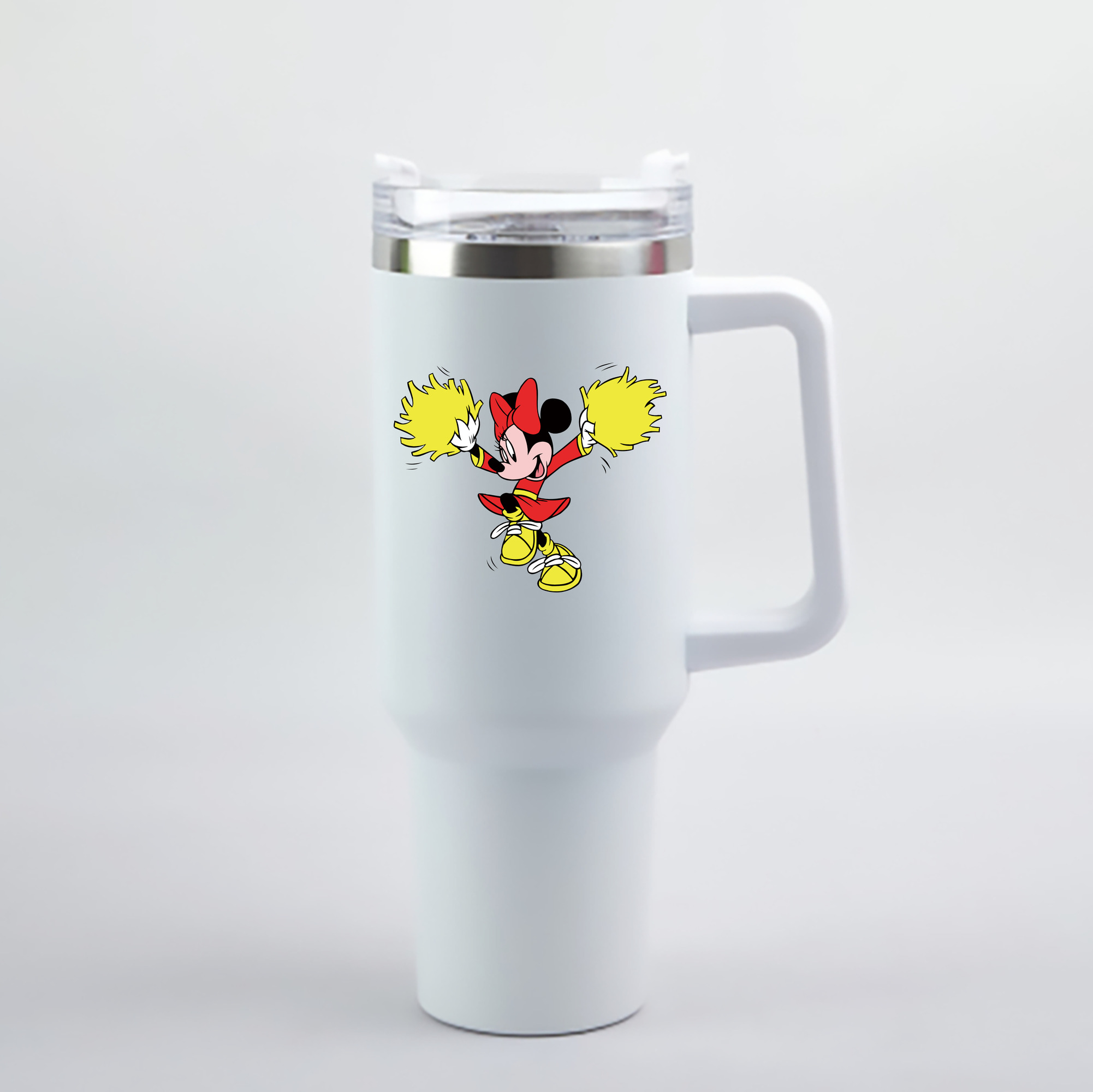 （画像用） ミッキーマウス Mickey Mouse 1200mL車用タンブラー - クリスタルステッカー（プラスチックストロー付き）