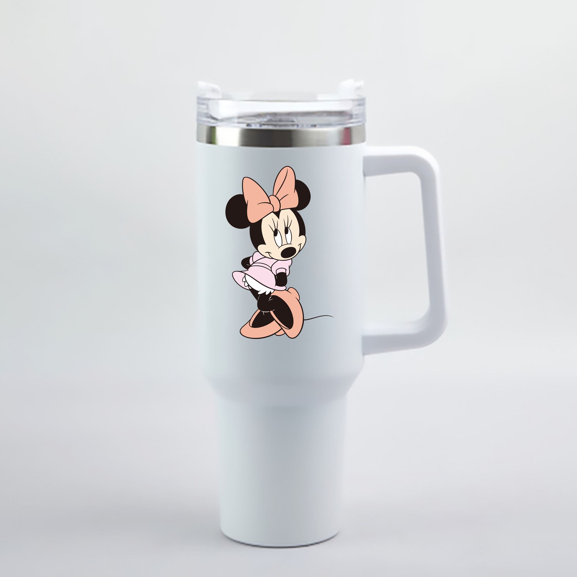 （画像用） ミッキーマウス Mickey Mouse 1200mL車用タンブラー - クリスタルステッカー（プラスチックストロー付き）