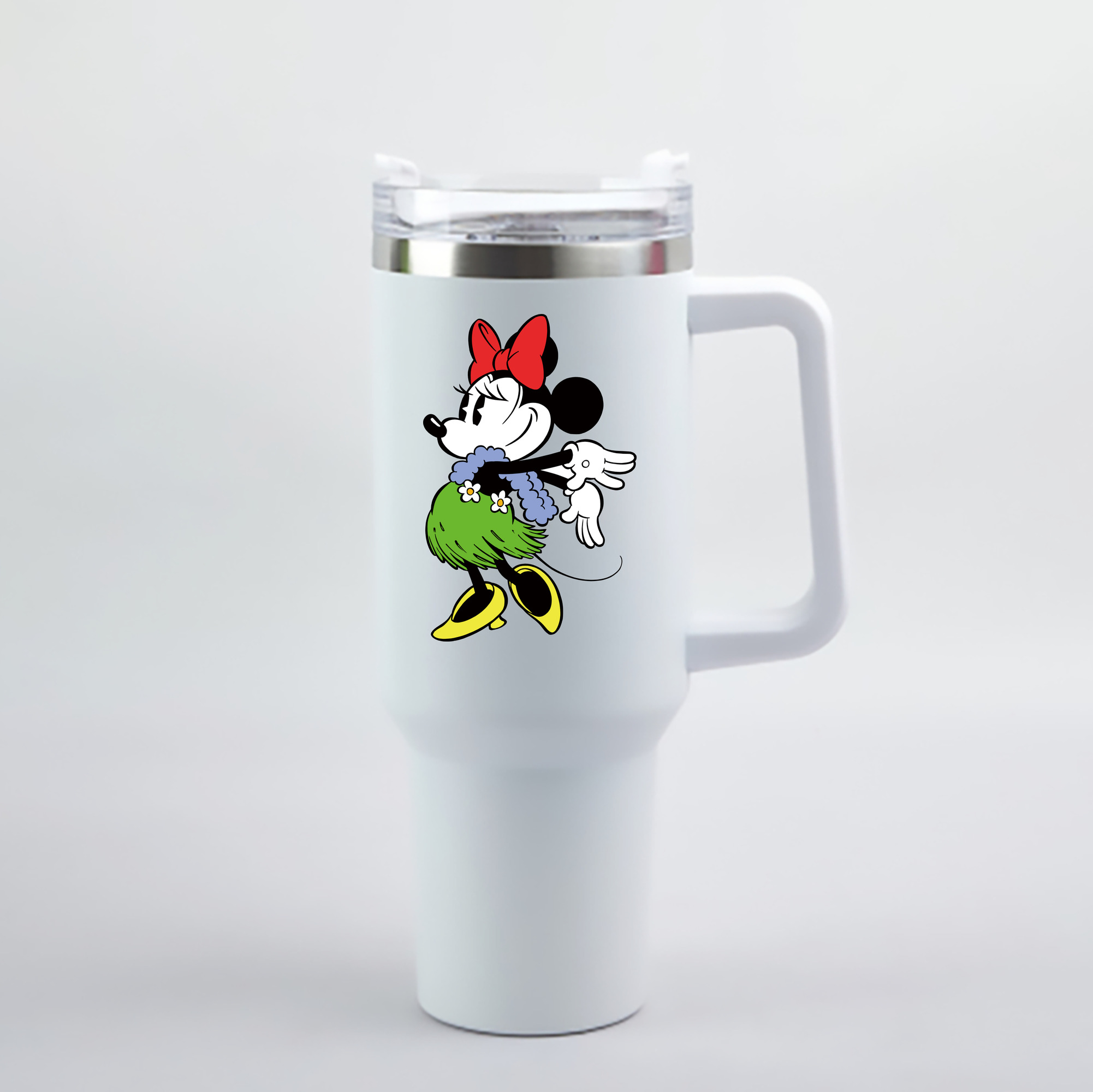 （画像用） ミッキーマウス Mickey Mouse 1200mL車用タンブラー - クリスタルステッカー（プラスチックストロー付き）