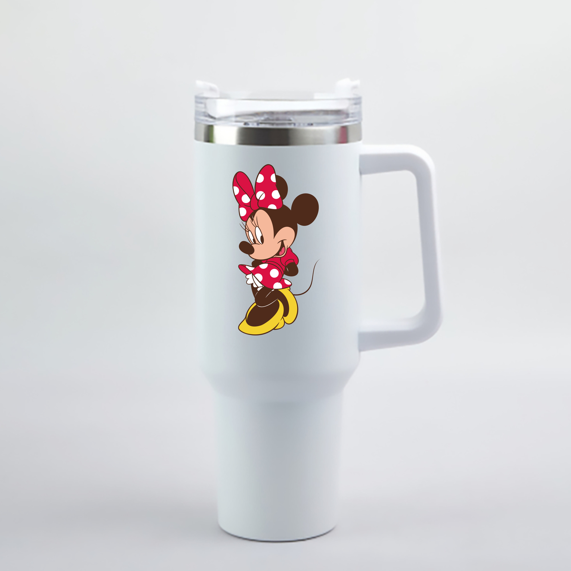 （画像用） ミッキーマウス Mickey Mouse 1200mL車用タンブラー - クリスタルステッカー（プラスチックストロー付き）