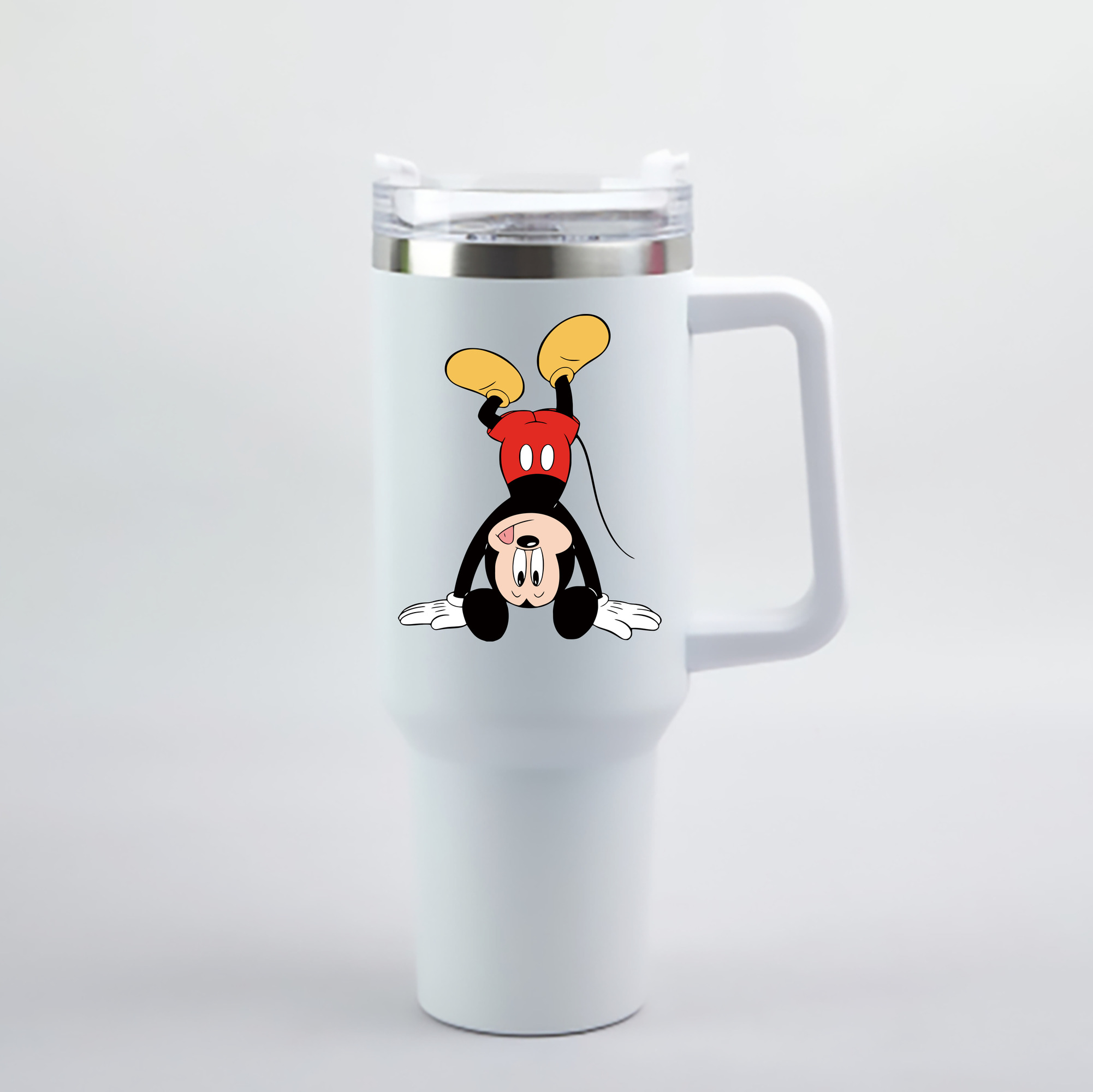 （画像用） ミッキーマウス Mickey Mouse 1200mL車用タンブラー - クリスタルステッカー（プラスチックストロー付き）