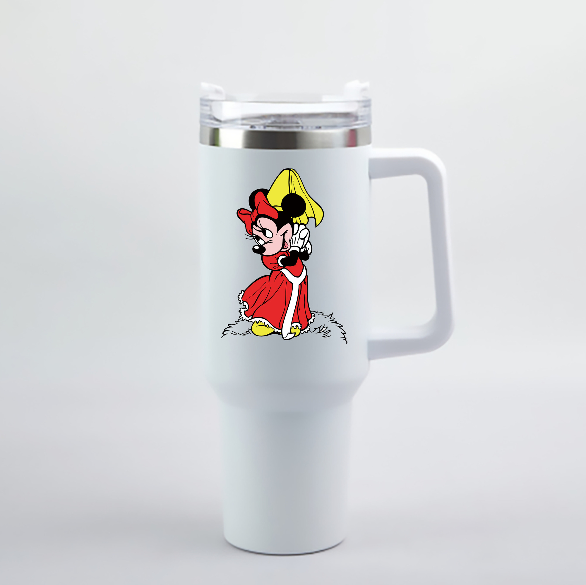 （画像用） ミッキーマウス Mickey Mouse 1200mL車用タンブラー - クリスタルステッカー（プラスチックストロー付き）
