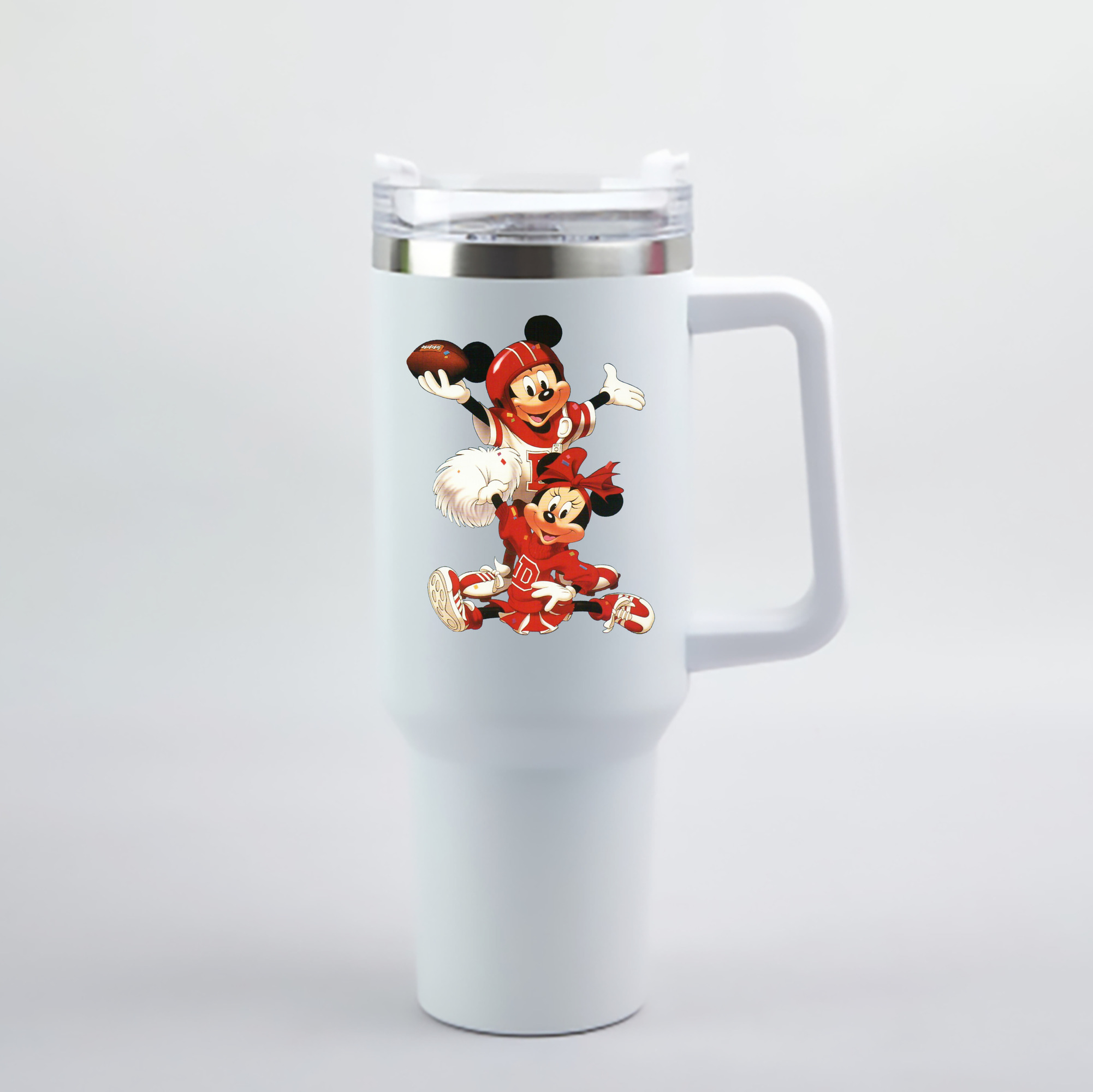 （画像用） ミッキーマウス Mickey Mouse 1200mL車用タンブラー - クリスタルステッカー（プラスチックストロー付き）