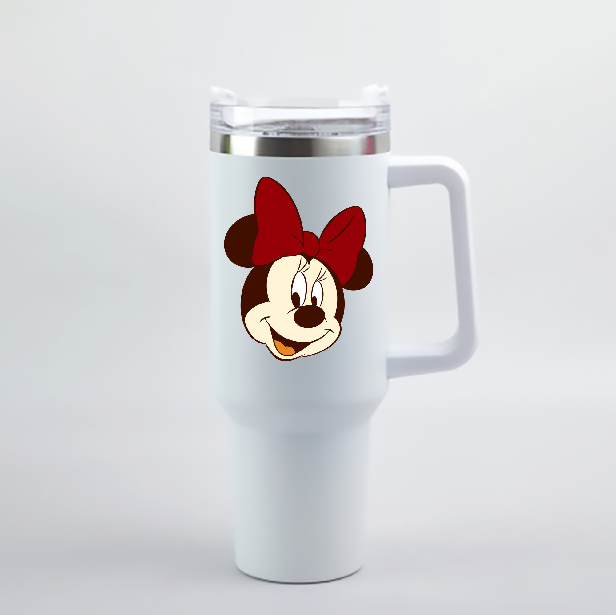 （画像用） ミッキーマウス Mickey Mouse 1200mL車用タンブラー - クリスタルステッカー（プラスチックストロー付き）