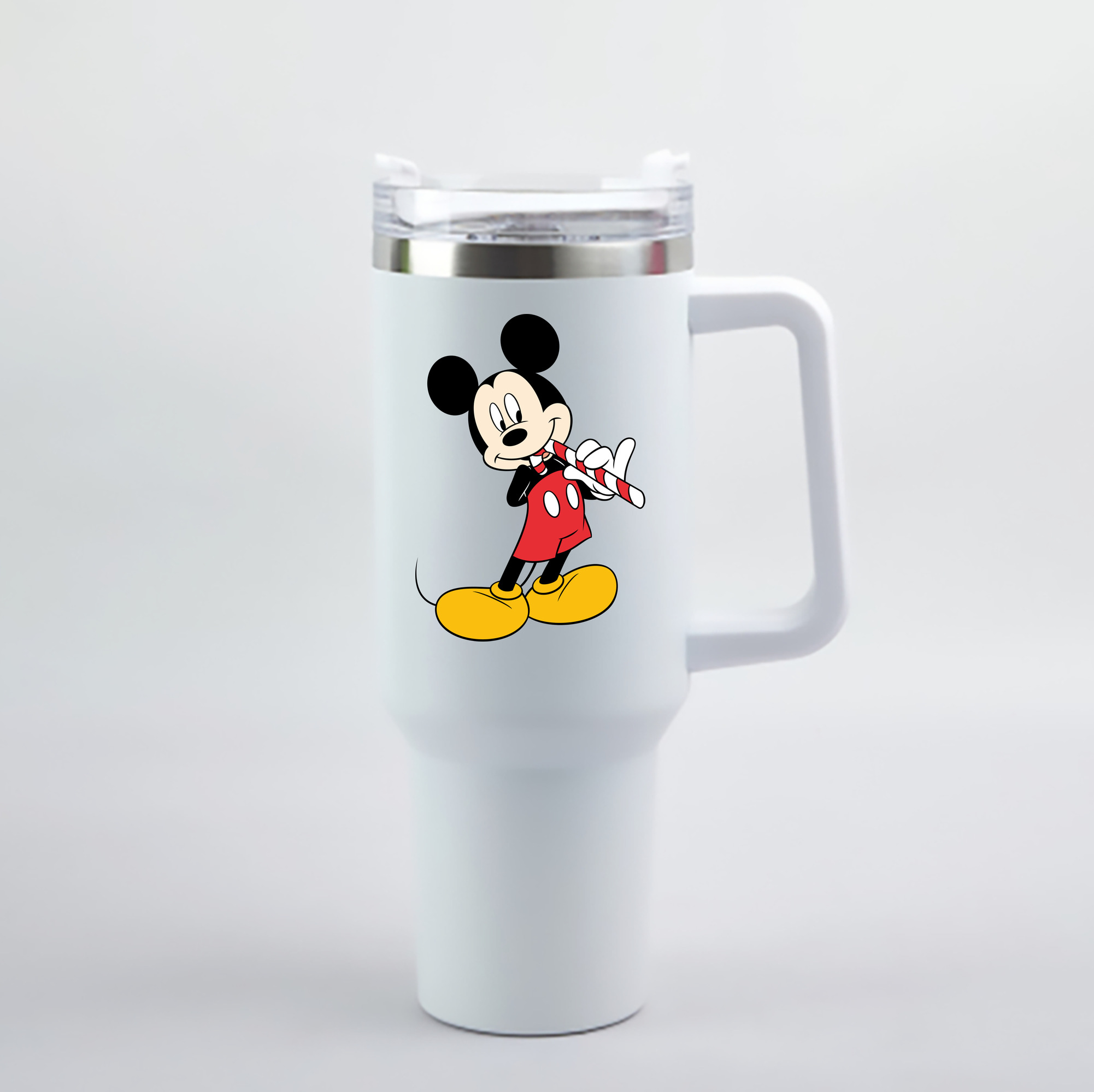 （画像用） ミッキーマウス Mickey Mouse 1200mL車用タンブラー - クリスタルステッカー（プラスチックストロー付き）