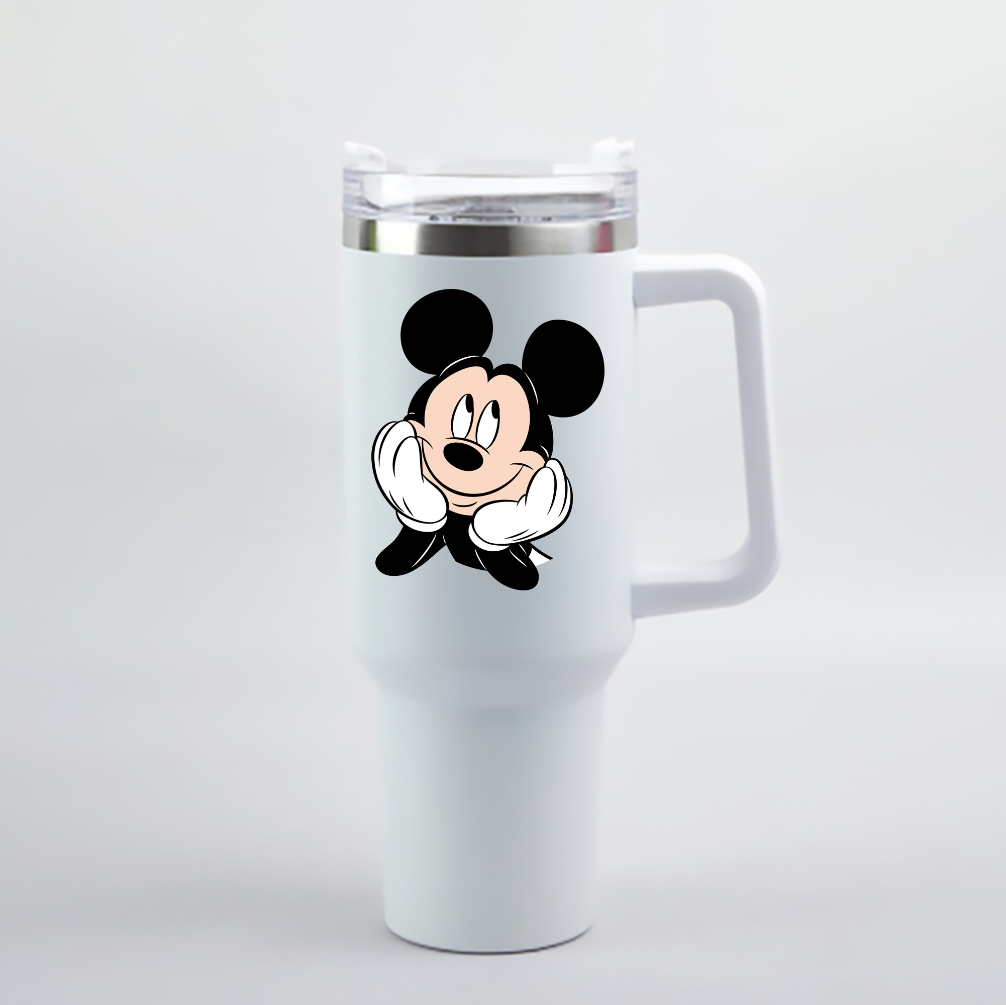 （画像用） ミッキーマウス Mickey Mouse 1200mL車用タンブラー - クリスタルステッカー（プラスチックストロー付き）