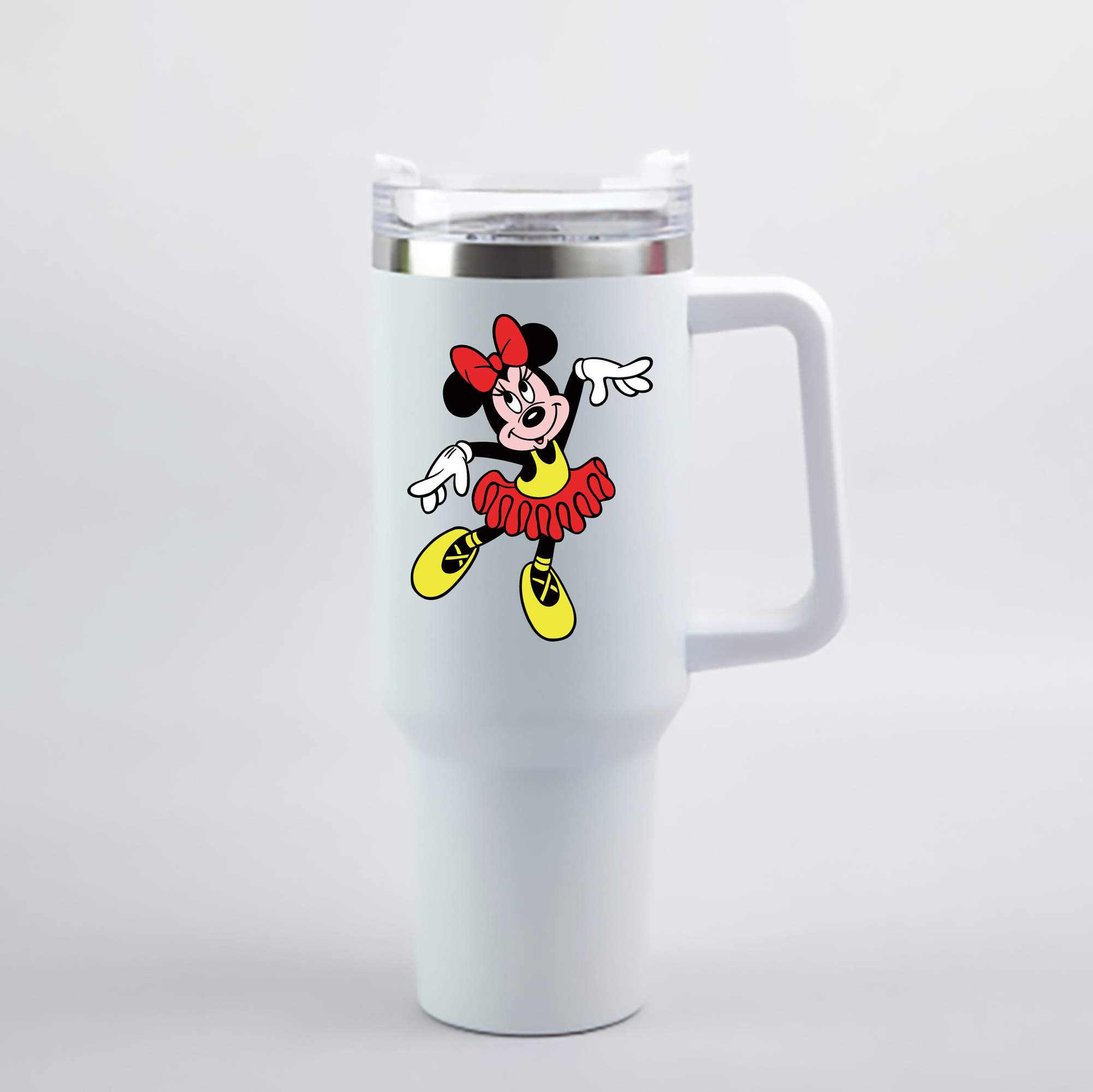（画像用） ミッキーマウス Mickey Mouse 1200mL車用タンブラー - クリスタルステッカー（プラスチックストロー付き）