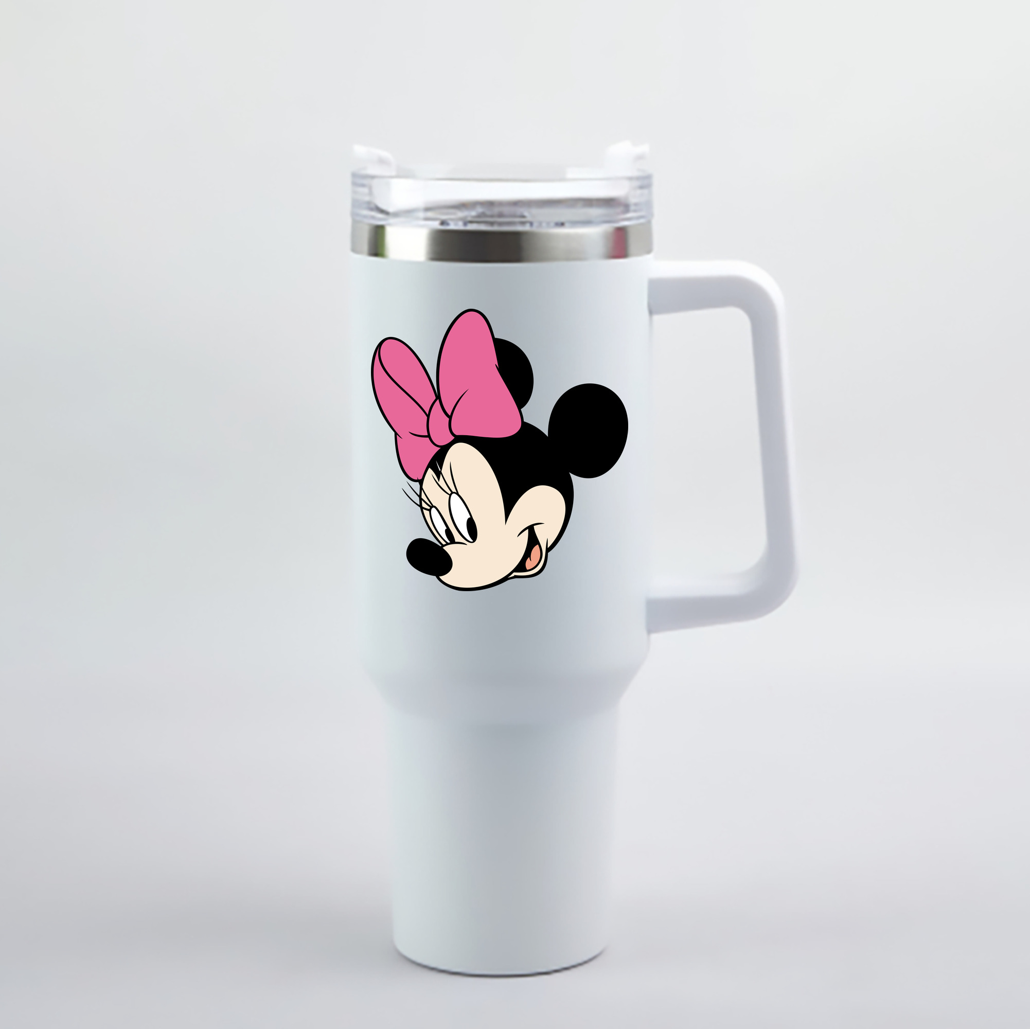 （画像用） ミッキーマウス Mickey Mouse 1200mL車用タンブラー - クリスタルステッカー（プラスチックストロー付き）