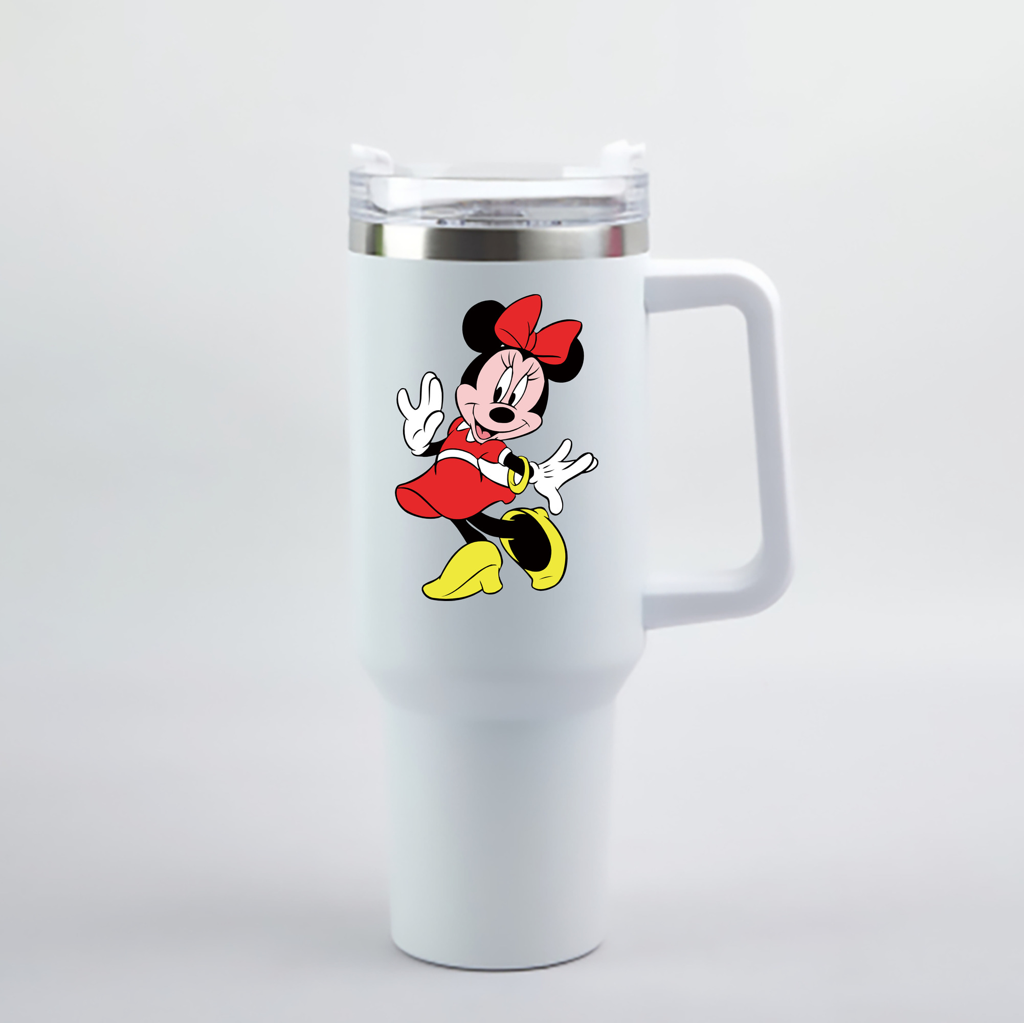（画像用） ミッキーマウス Mickey Mouse 1200mL車用タンブラー - クリスタルステッカー（プラスチックストロー付き）
