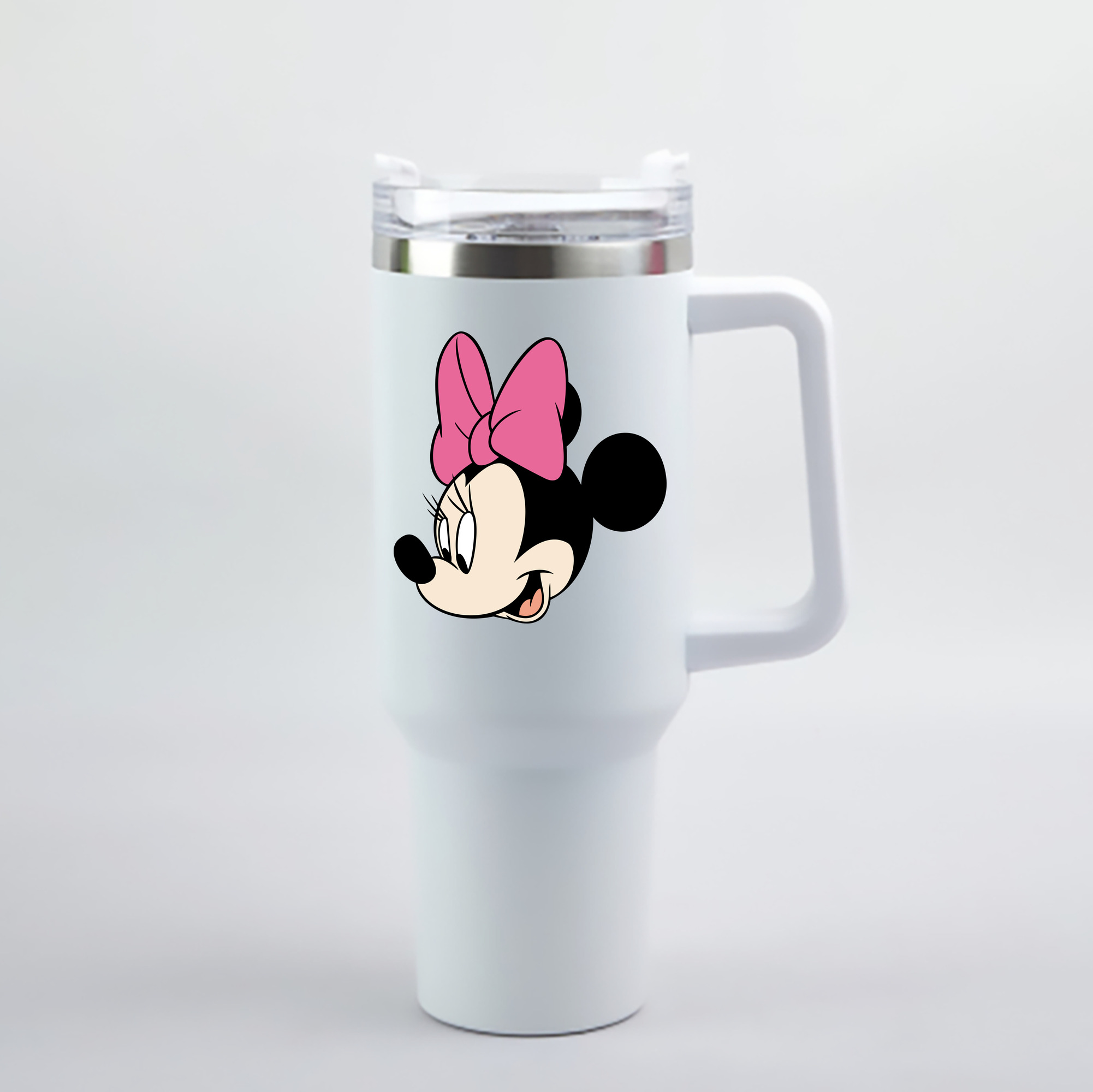 （画像用） ミッキーマウス Mickey Mouse 1200mL車用タンブラー - クリスタルステッカー（プラスチックストロー付き）