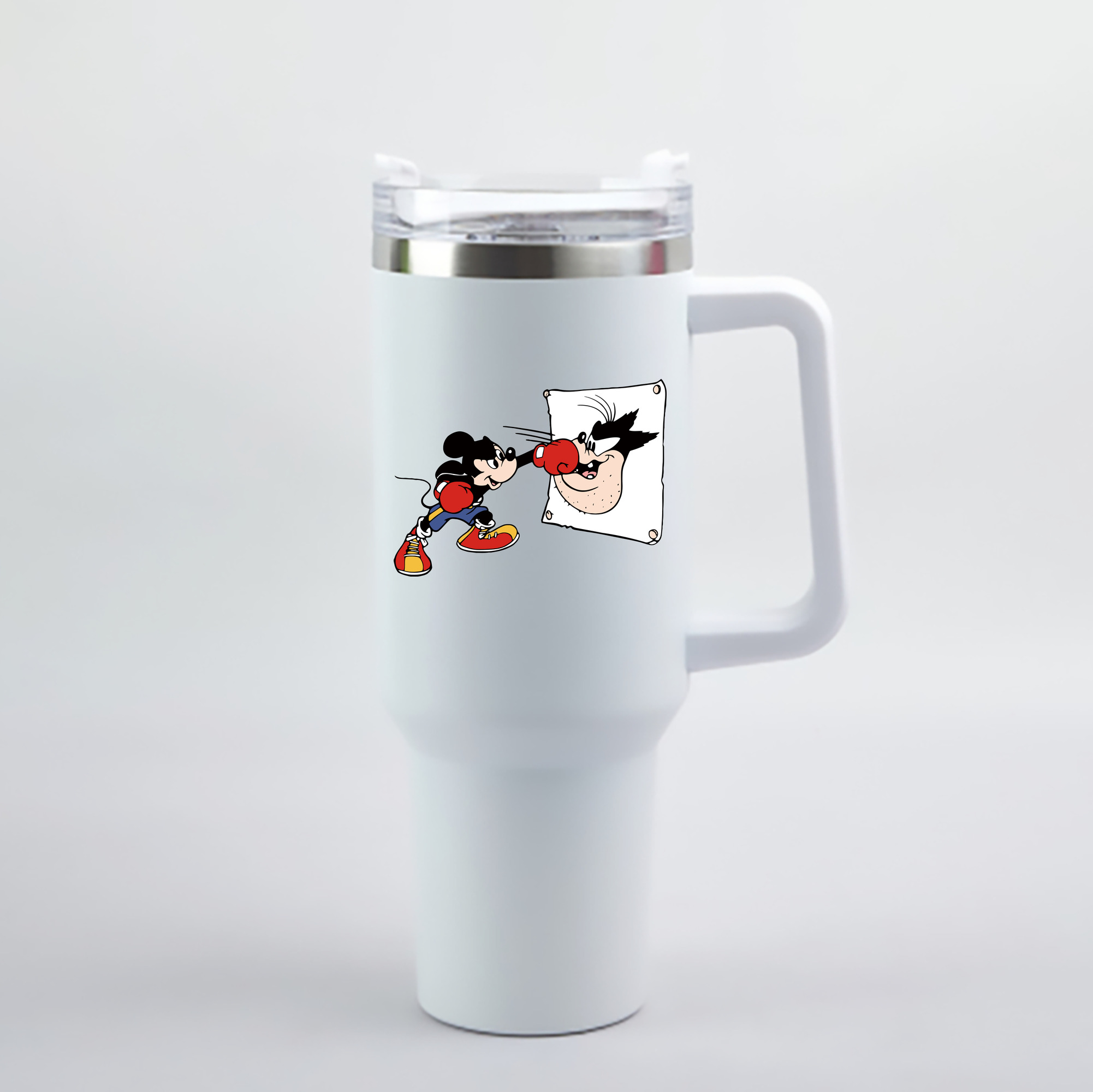 （画像用） ミッキーマウス Mickey Mouse 1200mL車用タンブラー - クリスタルステッカー（プラスチックストロー付き）