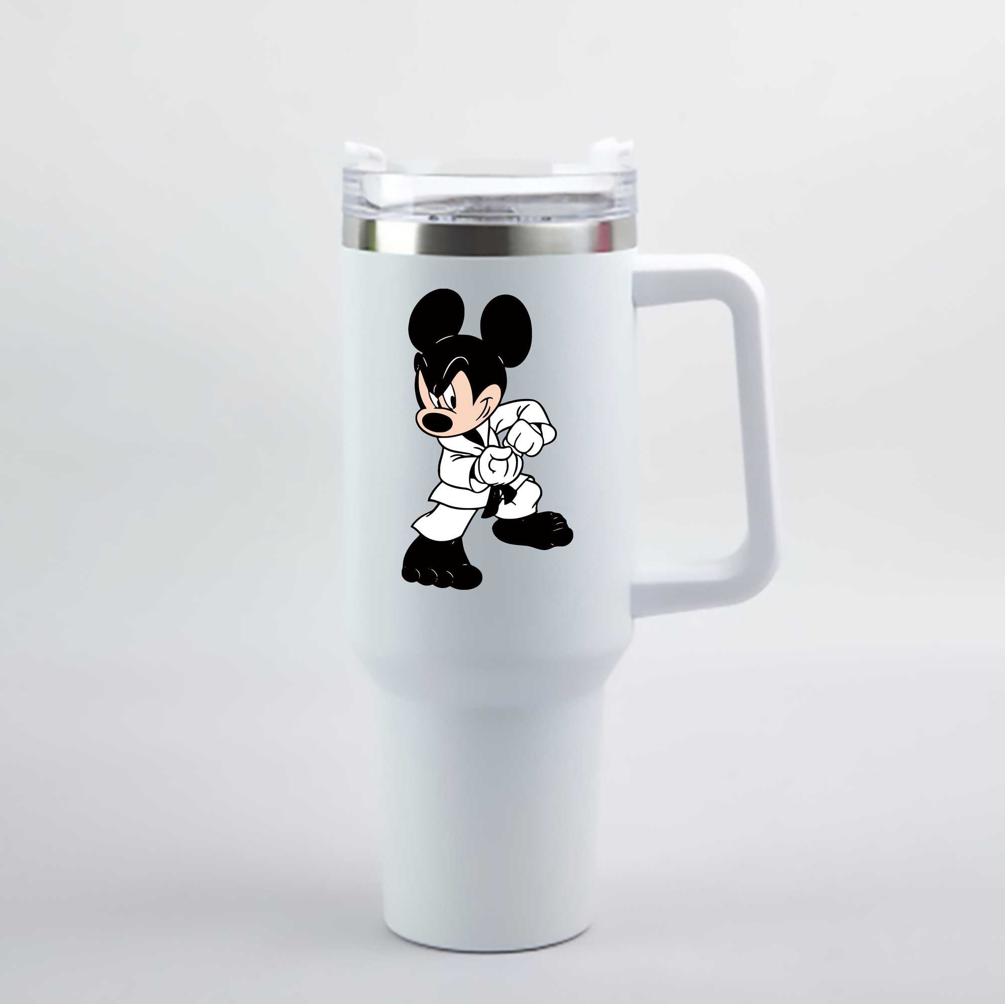 （画像用） ミッキーマウス Mickey Mouse 1200mL車用タンブラー - クリスタルステッカー（プラスチックストロー付き）