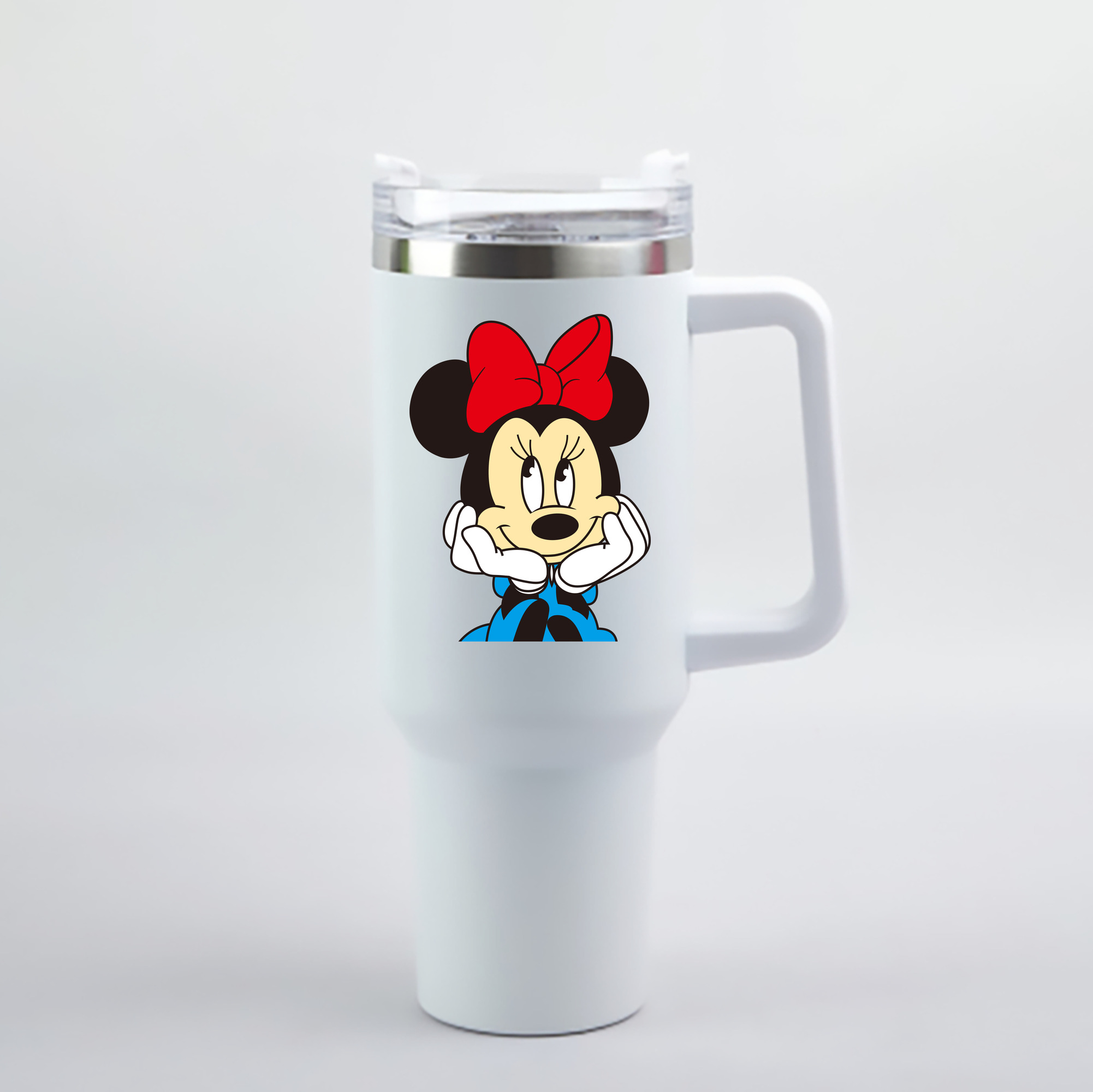 （画像用） ミッキーマウス Mickey Mouse 1200mL車用タンブラー - クリスタルステッカー（プラスチックストロー付き）