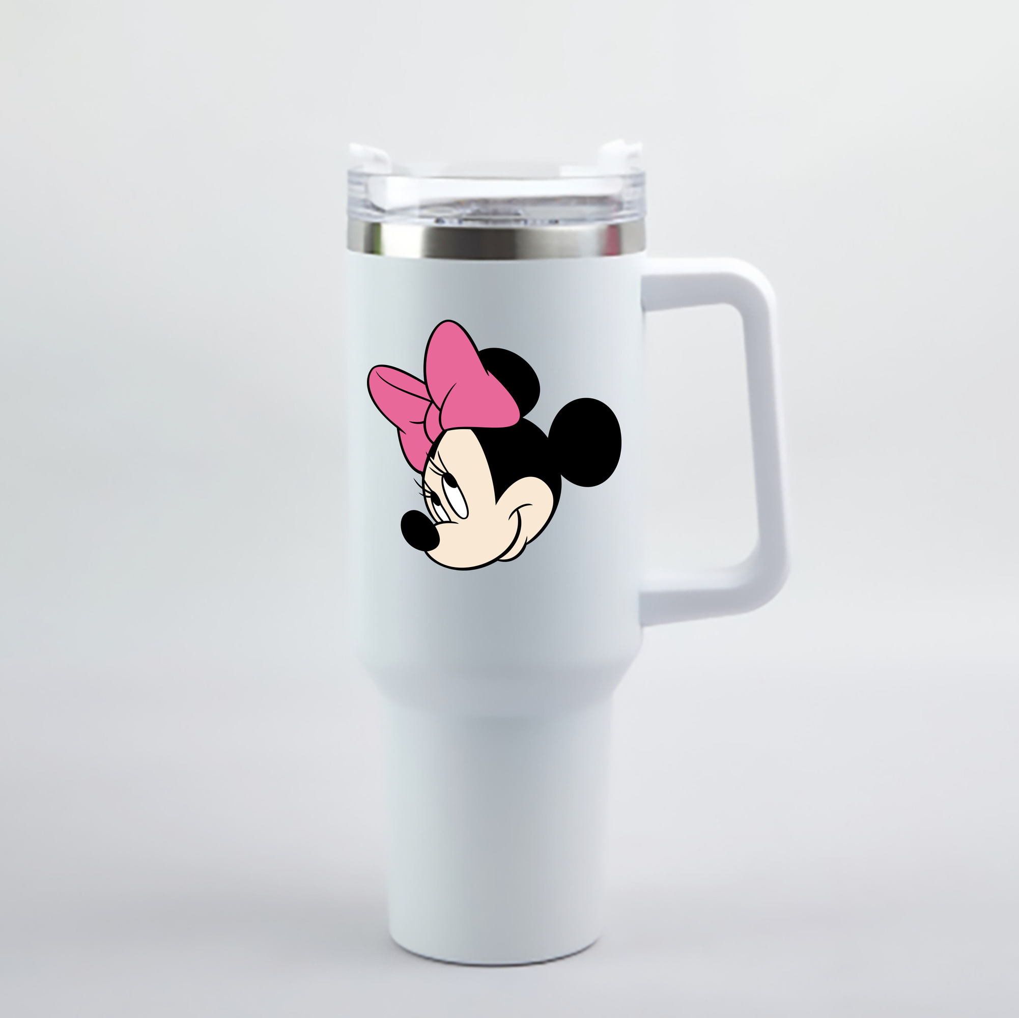 （画像用） ミッキーマウス Mickey Mouse 1200mL車用タンブラー - クリスタルステッカー（プラスチックストロー付き）