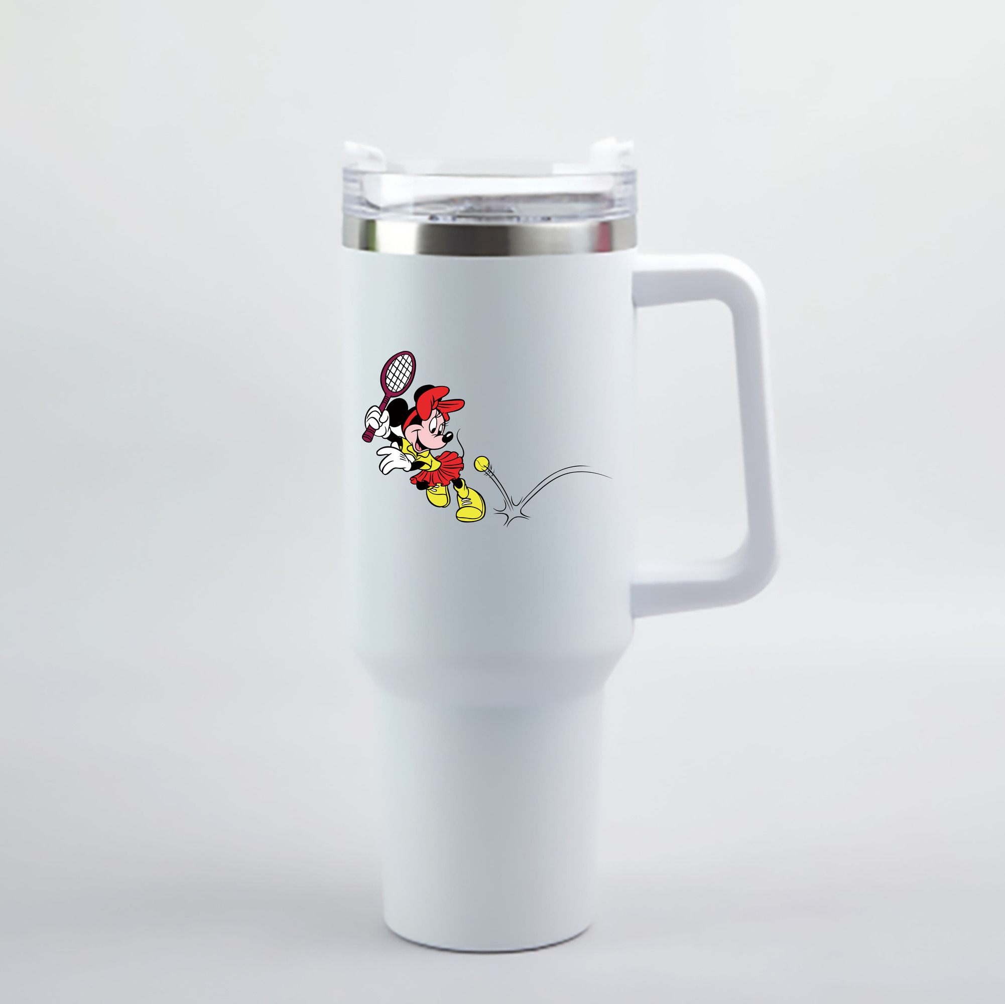 （画像用） ミッキーマウス Mickey Mouse 1200mL車用タンブラー - クリスタルステッカー（プラスチックストロー付き）