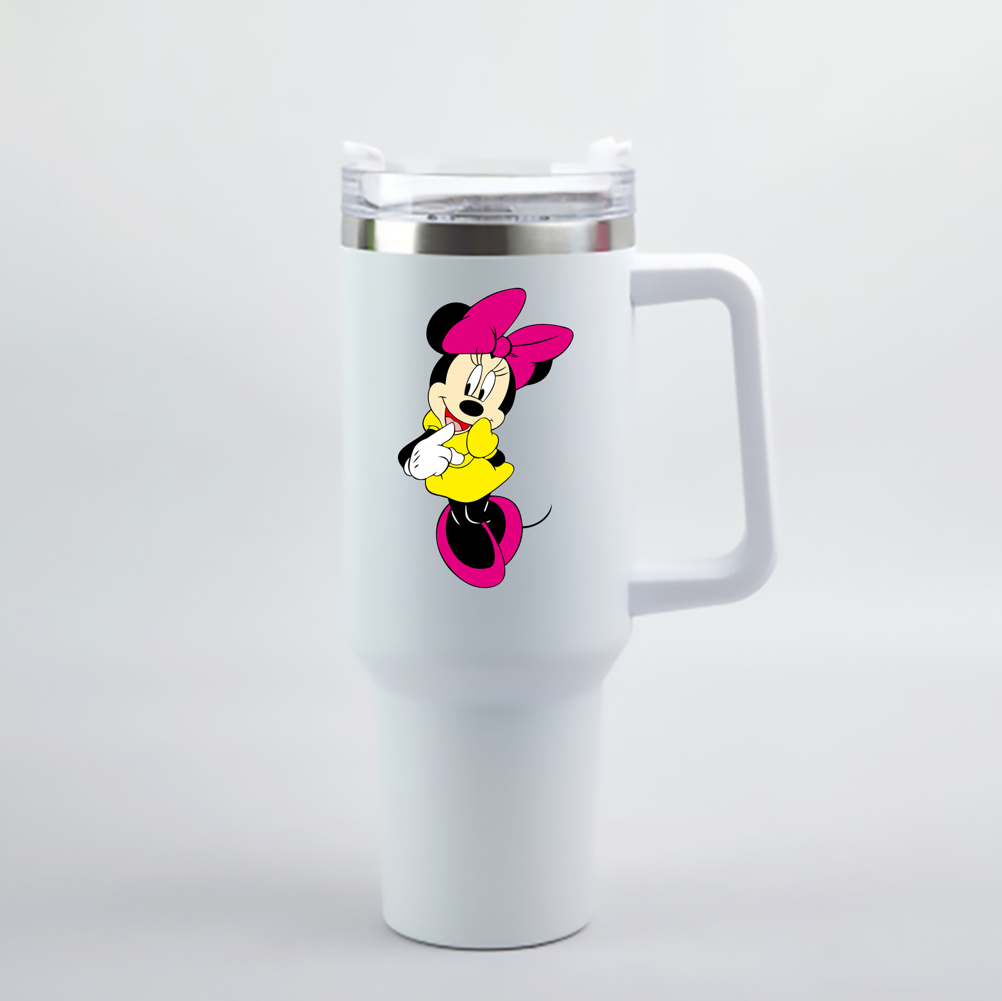 （画像用） ミッキーマウス Mickey Mouse 1200mL車用タンブラー - クリスタルステッカー（プラスチックストロー付き）