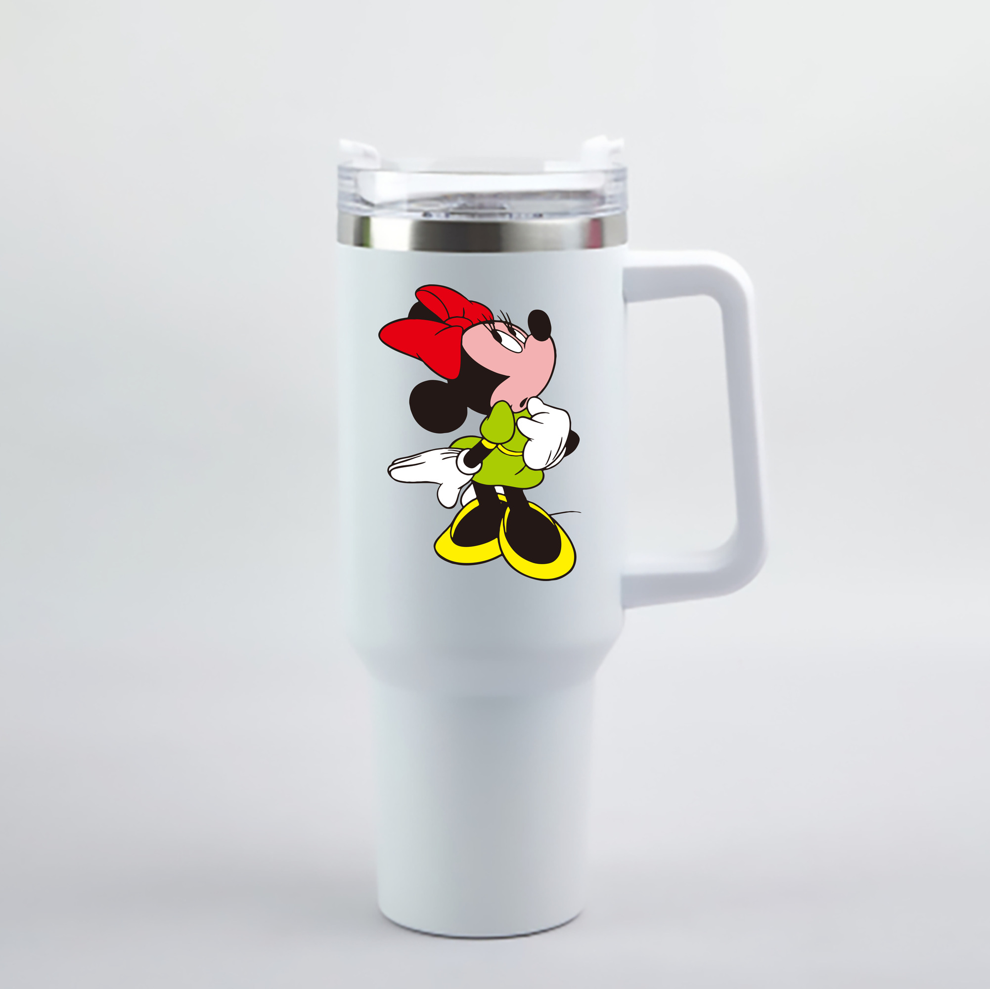 （画像用） ミッキーマウス Mickey Mouse 1200mL車用タンブラー - クリスタルステッカー（プラスチックストロー付き）