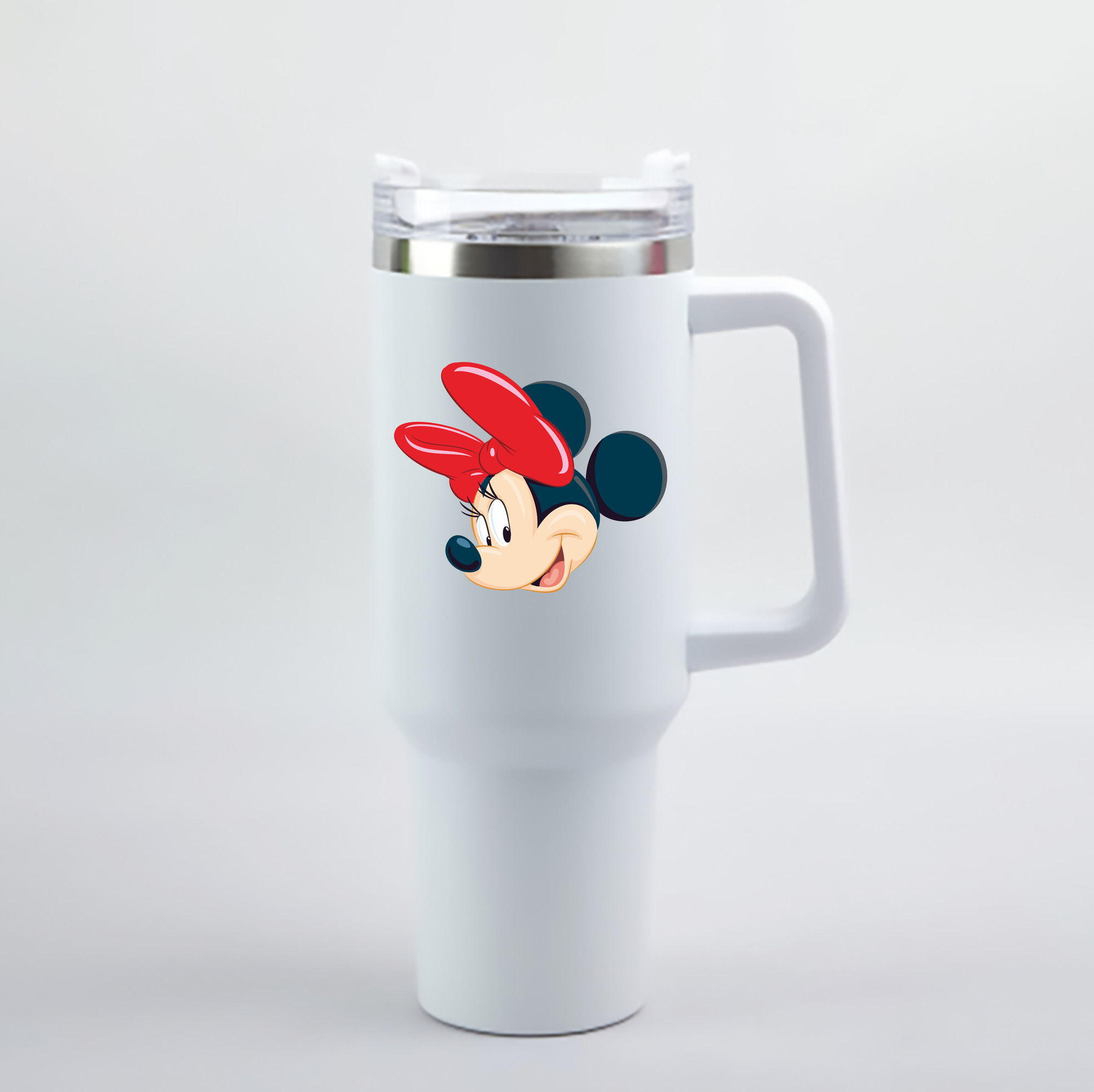 （画像用） ミッキーマウス Mickey Mouse 1200mL車用タンブラー - クリスタルステッカー（プラスチックストロー付き）