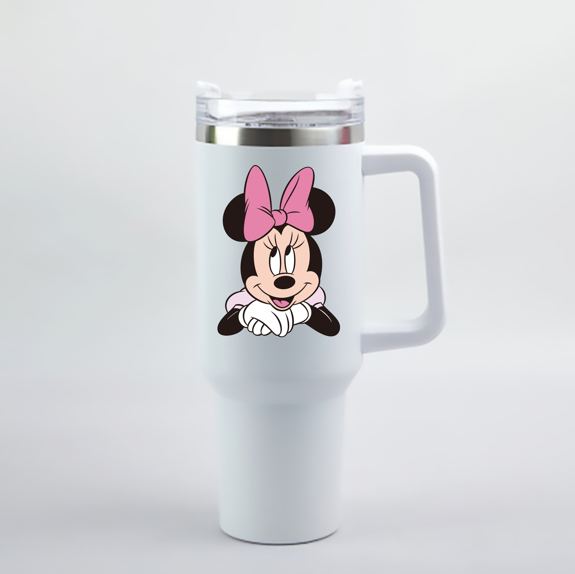 （画像用） ミッキーマウス Mickey Mouse 1200mL車用タンブラー - クリスタルステッカー（プラスチックストロー付き）