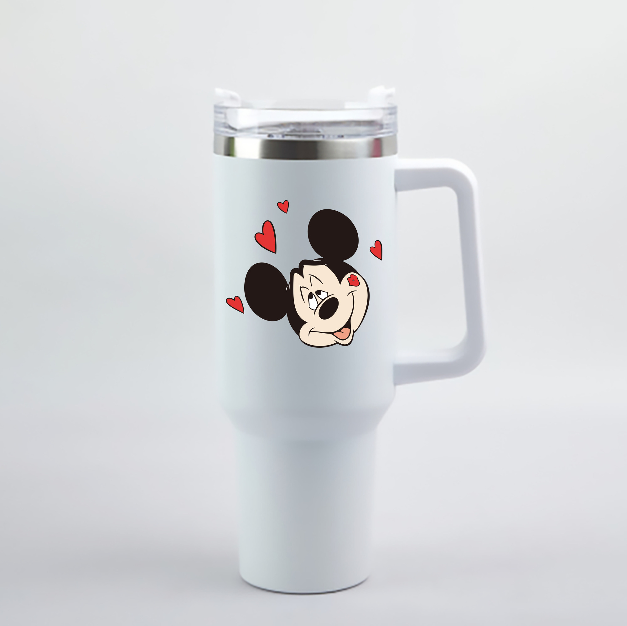 （画像用） ミッキーマウス Mickey Mouse 1200mL車用タンブラー - クリスタルステッカー（プラスチックストロー付き）