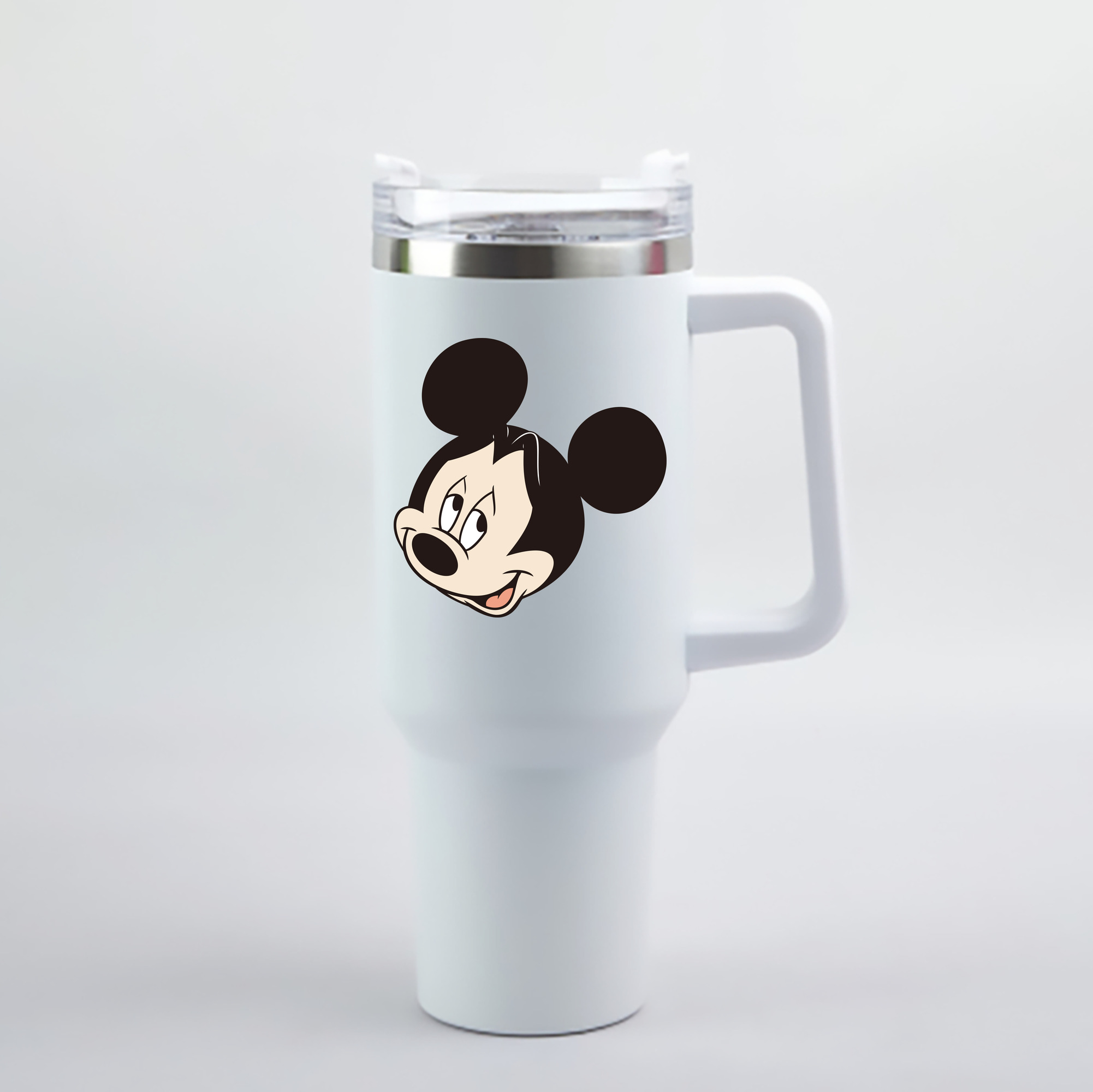 （画像用） ミッキーマウス Mickey Mouse 1200mL車用タンブラー - クリスタルステッカー（プラスチックストロー付き）