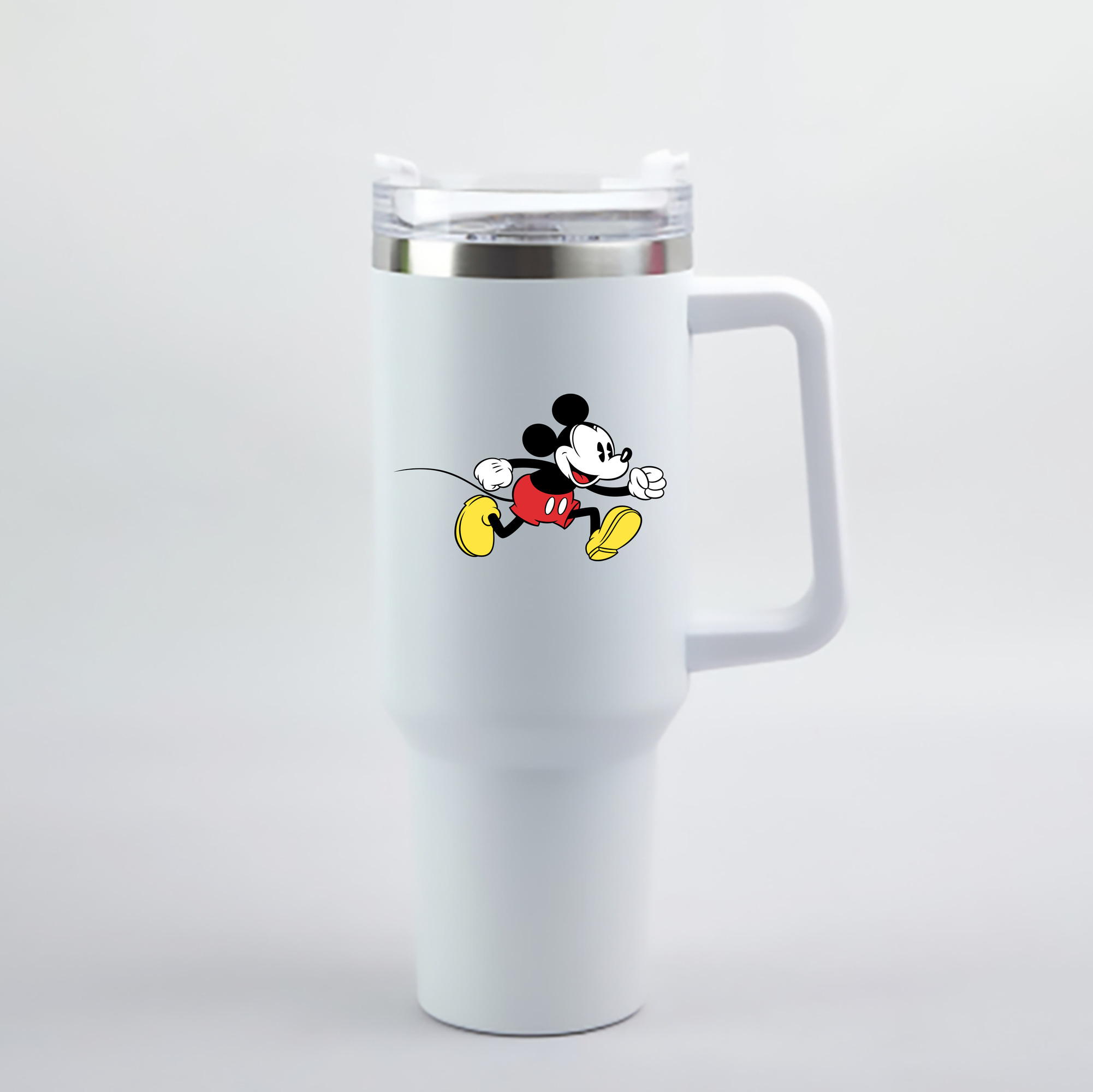 （画像用） ミッキーマウス Mickey Mouse 1200mL車用タンブラー - クリスタルステッカー（プラスチックストロー付き）