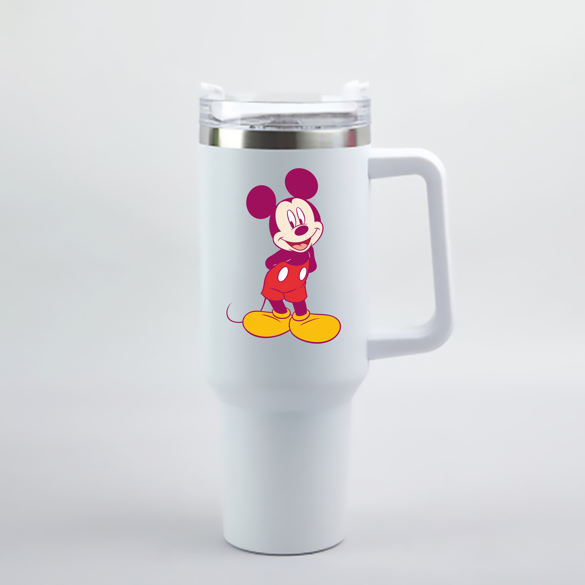 （画像用） ミッキーマウス Mickey Mouse 1200mL車用タンブラー - クリスタルステッカー（プラスチックストロー付き）