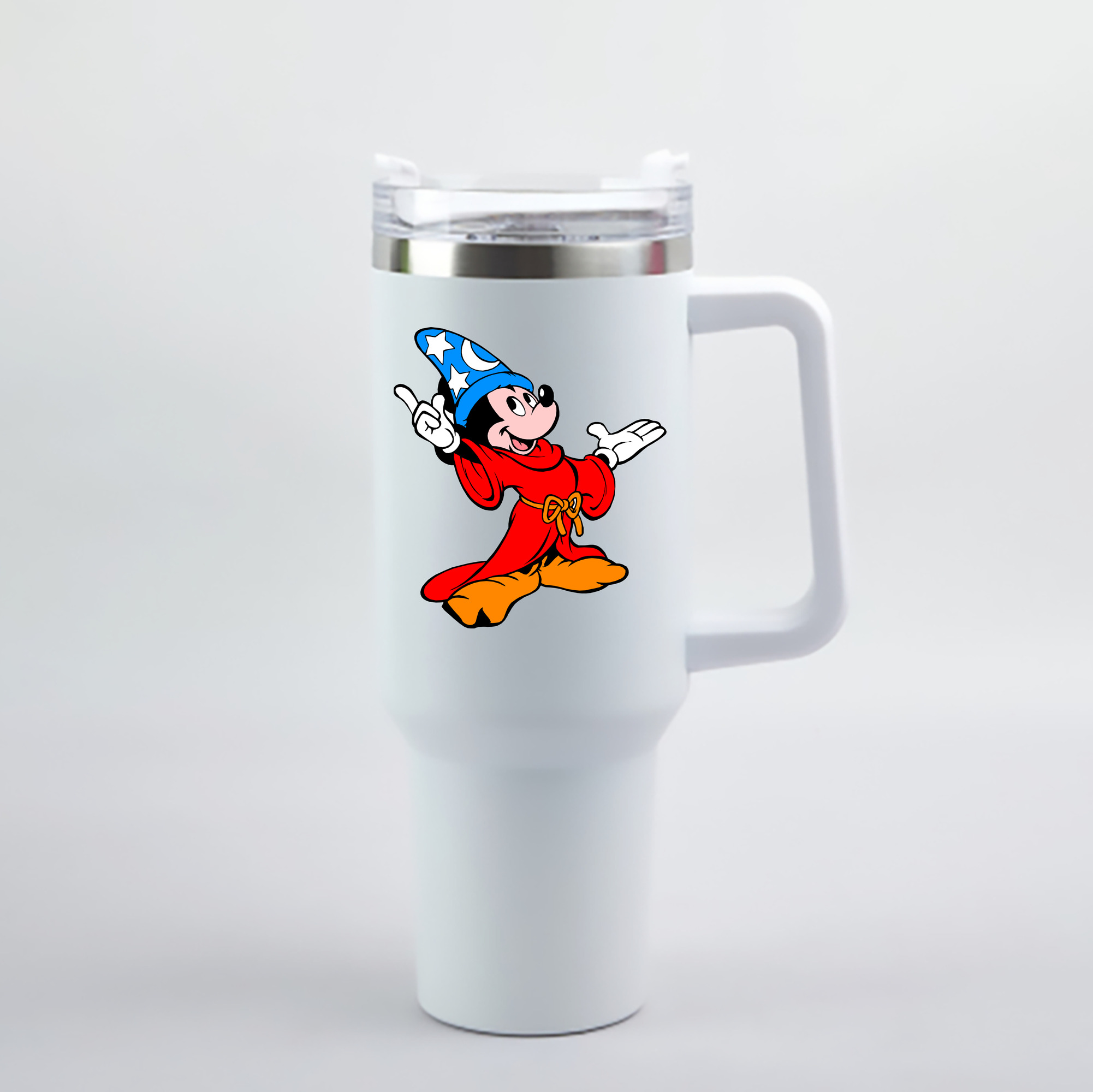 （画像用） ミッキーマウス Mickey Mouse 1200mL車用タンブラー - クリスタルステッカー（プラスチックストロー付き）
