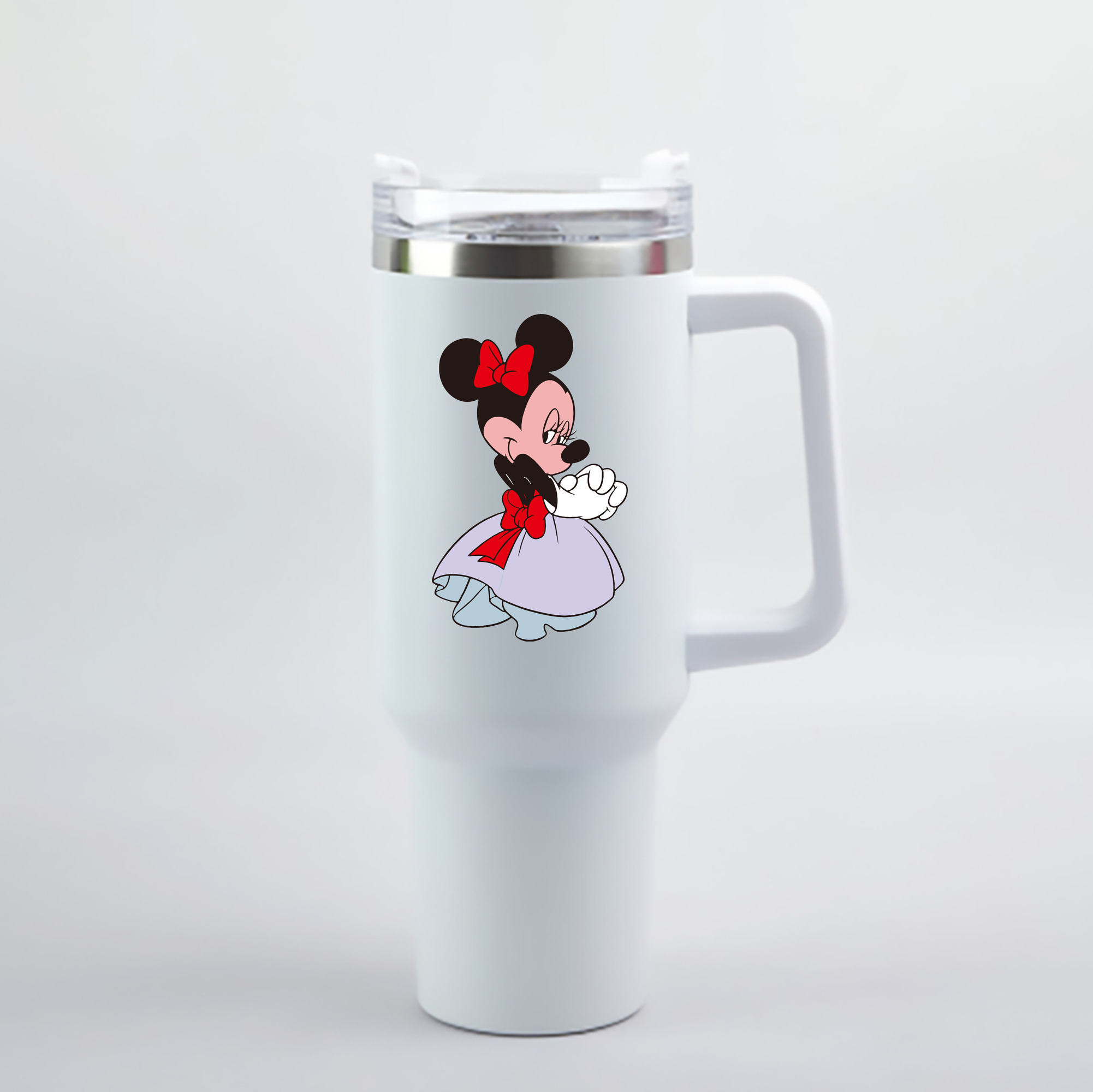 （画像用） ミッキーマウス Mickey Mouse 1200mL車用タンブラー - クリスタルステッカー（プラスチックストロー付き）