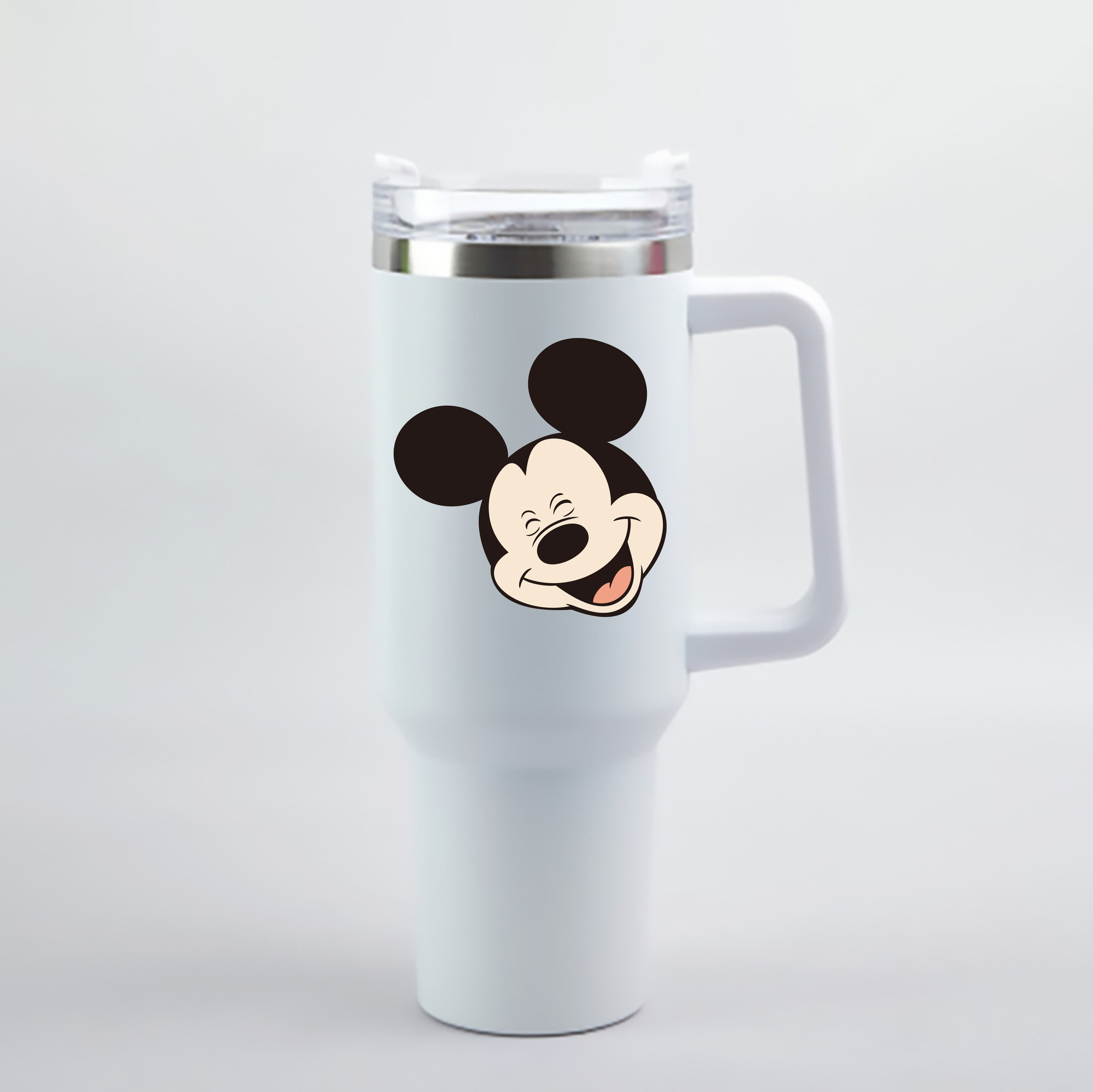 （画像用） ミッキーマウス Mickey Mouse 1200mL車用タンブラー - クリスタルステッカー（プラスチックストロー付き）