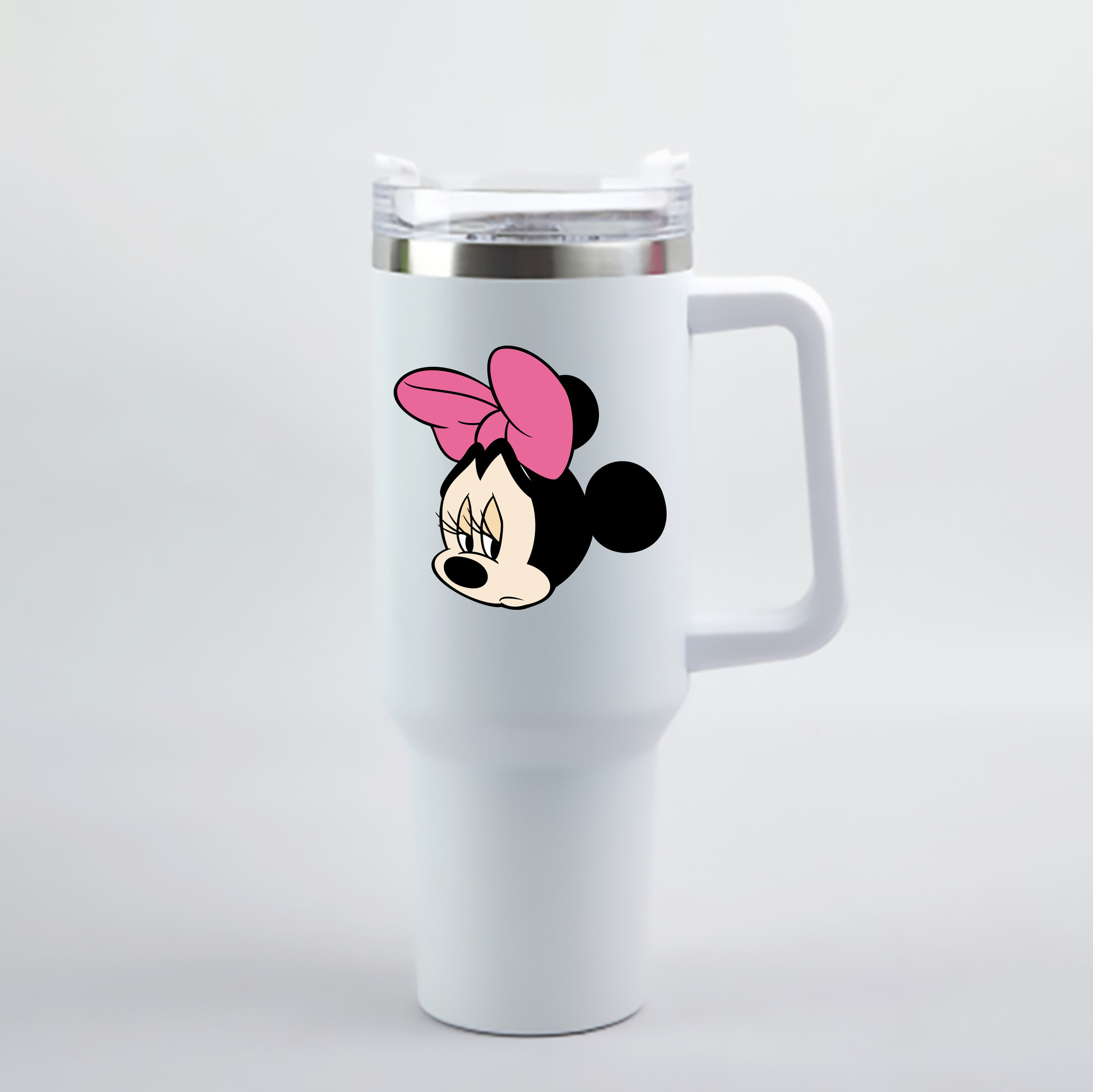 （画像用） ミッキーマウス Mickey Mouse 1200mL車用タンブラー - クリスタルステッカー（プラスチックストロー付き）