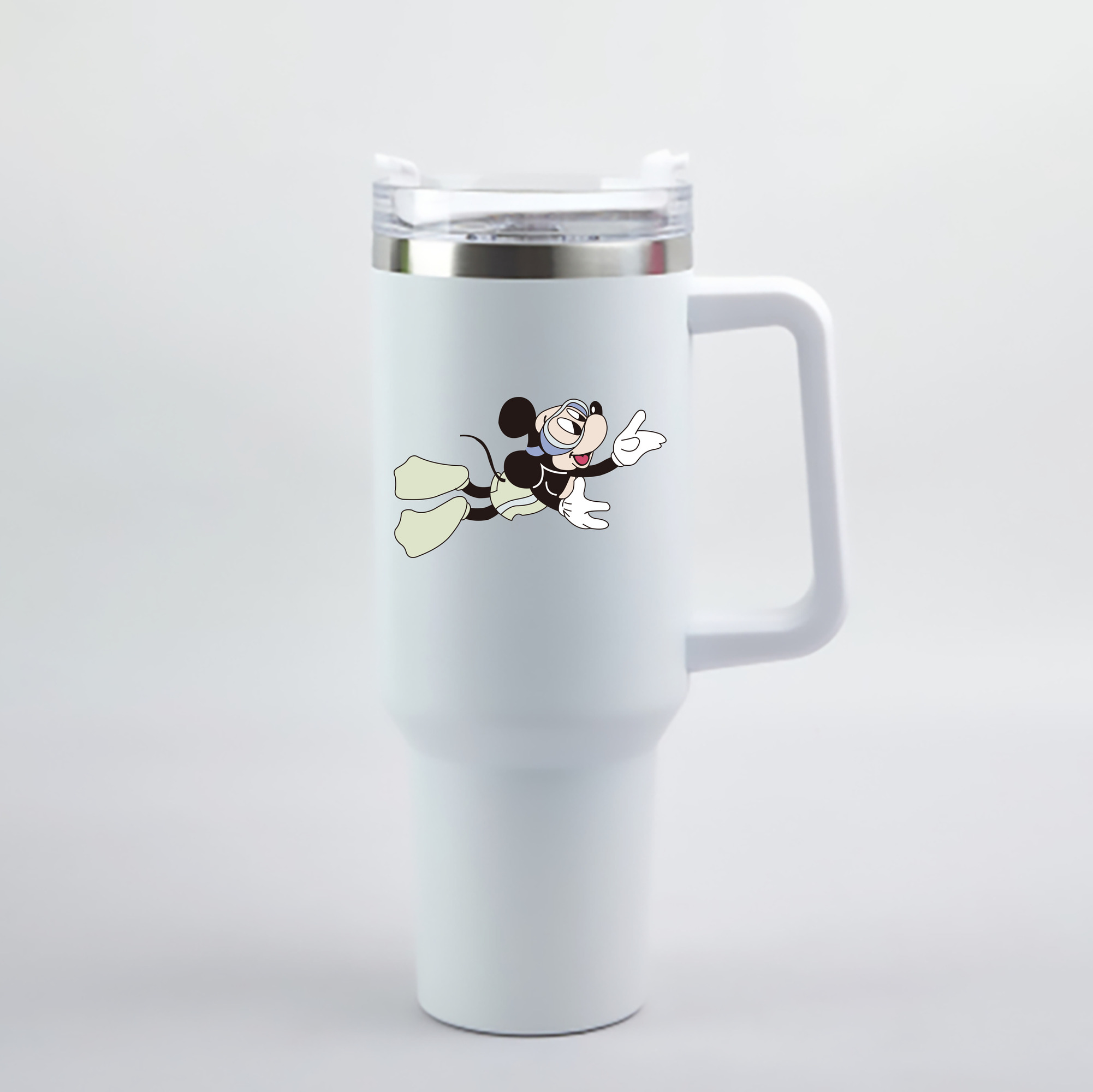 （画像用） ミッキーマウス Mickey Mouse 1200mL車用タンブラー - クリスタルステッカー（プラスチックストロー付き）