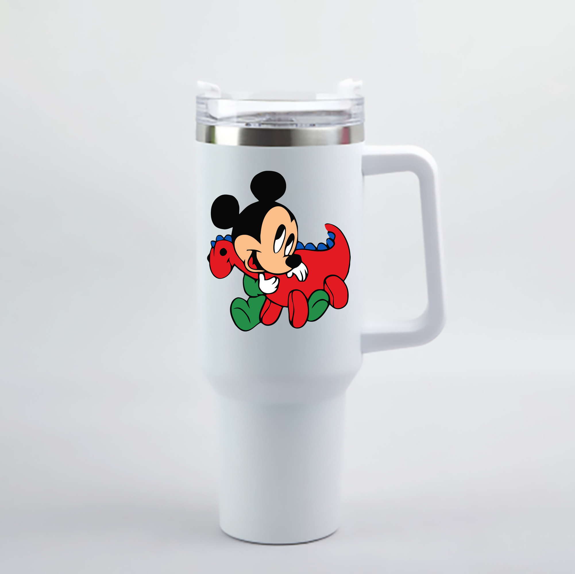 （画像用） ミッキーマウス Mickey Mouse 1200mL車用タンブラー - クリスタルステッカー（プラスチックストロー付き）
