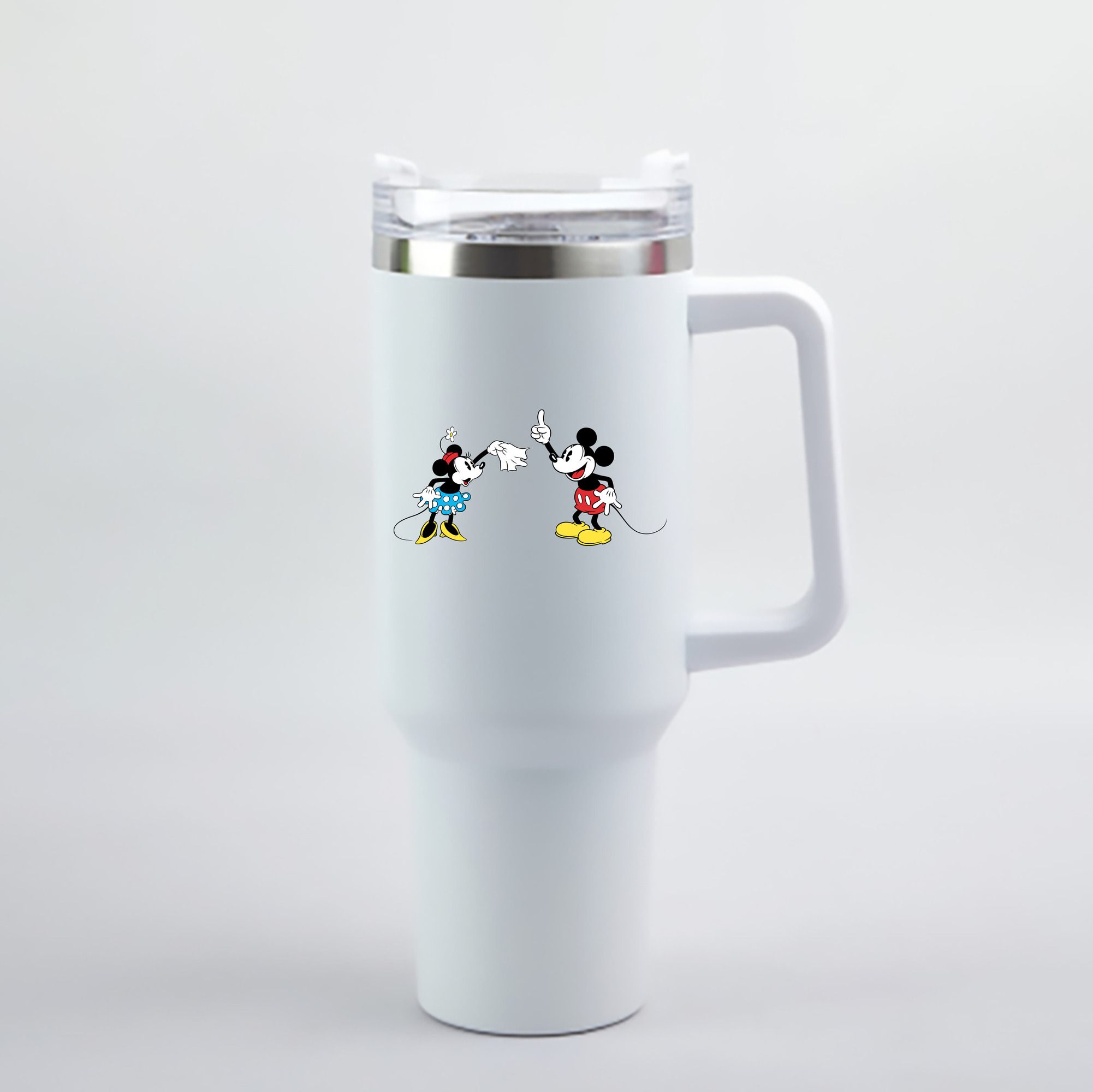 （画像用） ミッキーマウス Mickey Mouse 1200mL車用タンブラー - クリスタルステッカー（プラスチックストロー付き）