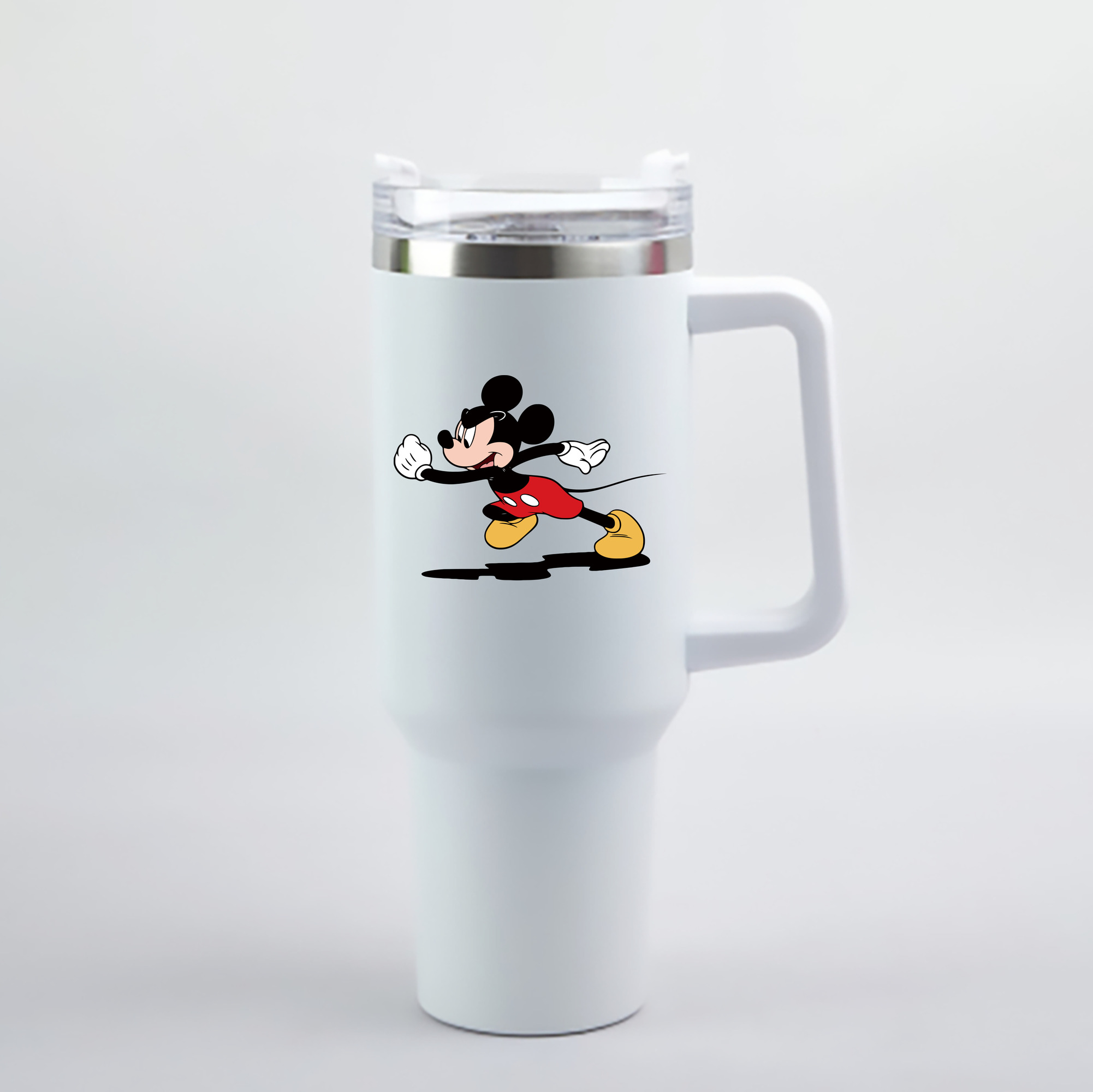 （画像用） ミッキーマウス Mickey Mouse 1200mL車用タンブラー - クリスタルステッカー（プラスチックストロー付き）