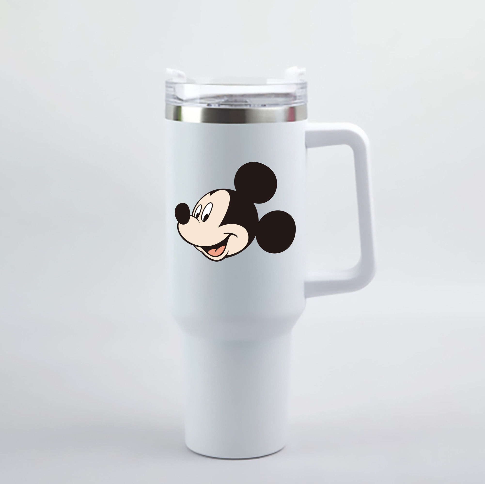 （画像用） ミッキーマウス Mickey Mouse 1200mL車用タンブラー - クリスタルステッカー（プラスチックストロー付き）