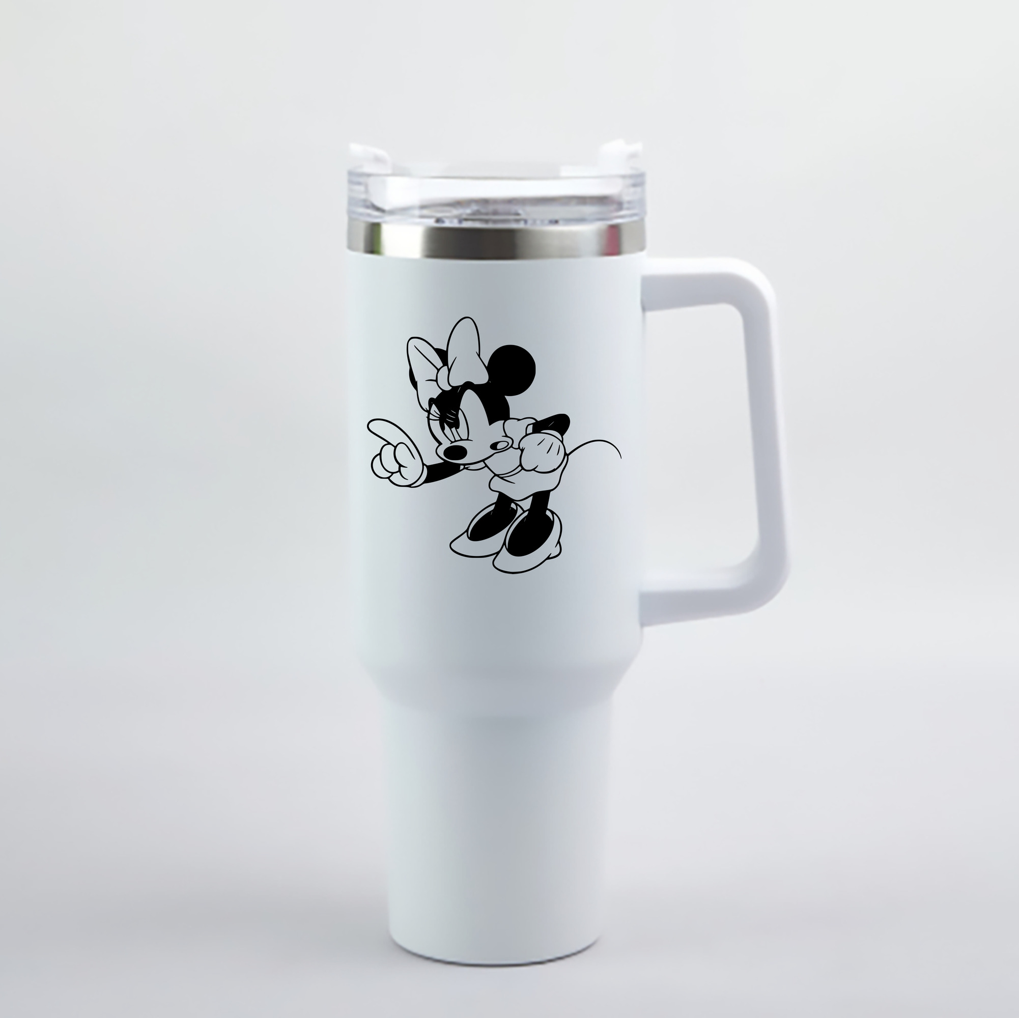 （画像用） ミッキーマウス Mickey Mouse 1200mL車用タンブラー - クリスタルステッカー（プラスチックストロー付き）