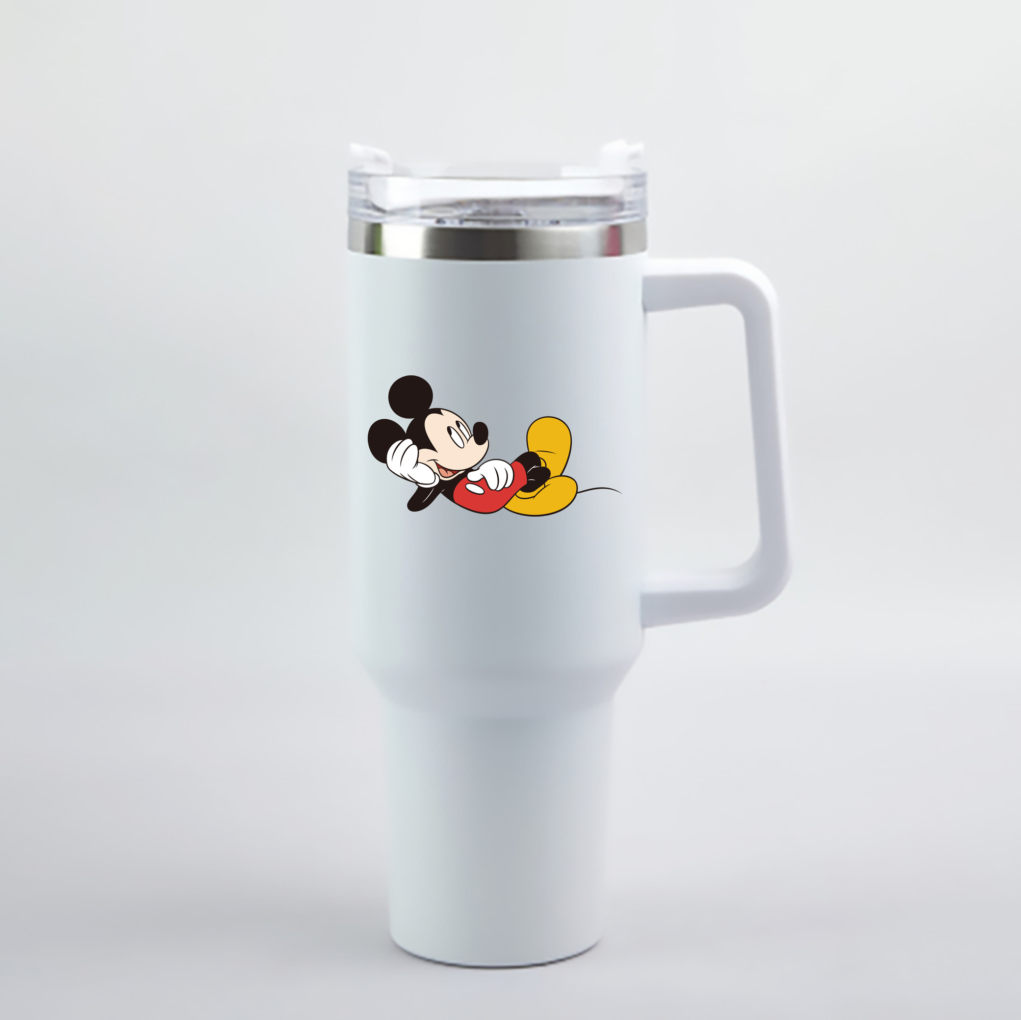 （画像用） ミッキーマウス Mickey Mouse 1200mL車用タンブラー - クリスタルステッカー（プラスチックストロー付き）